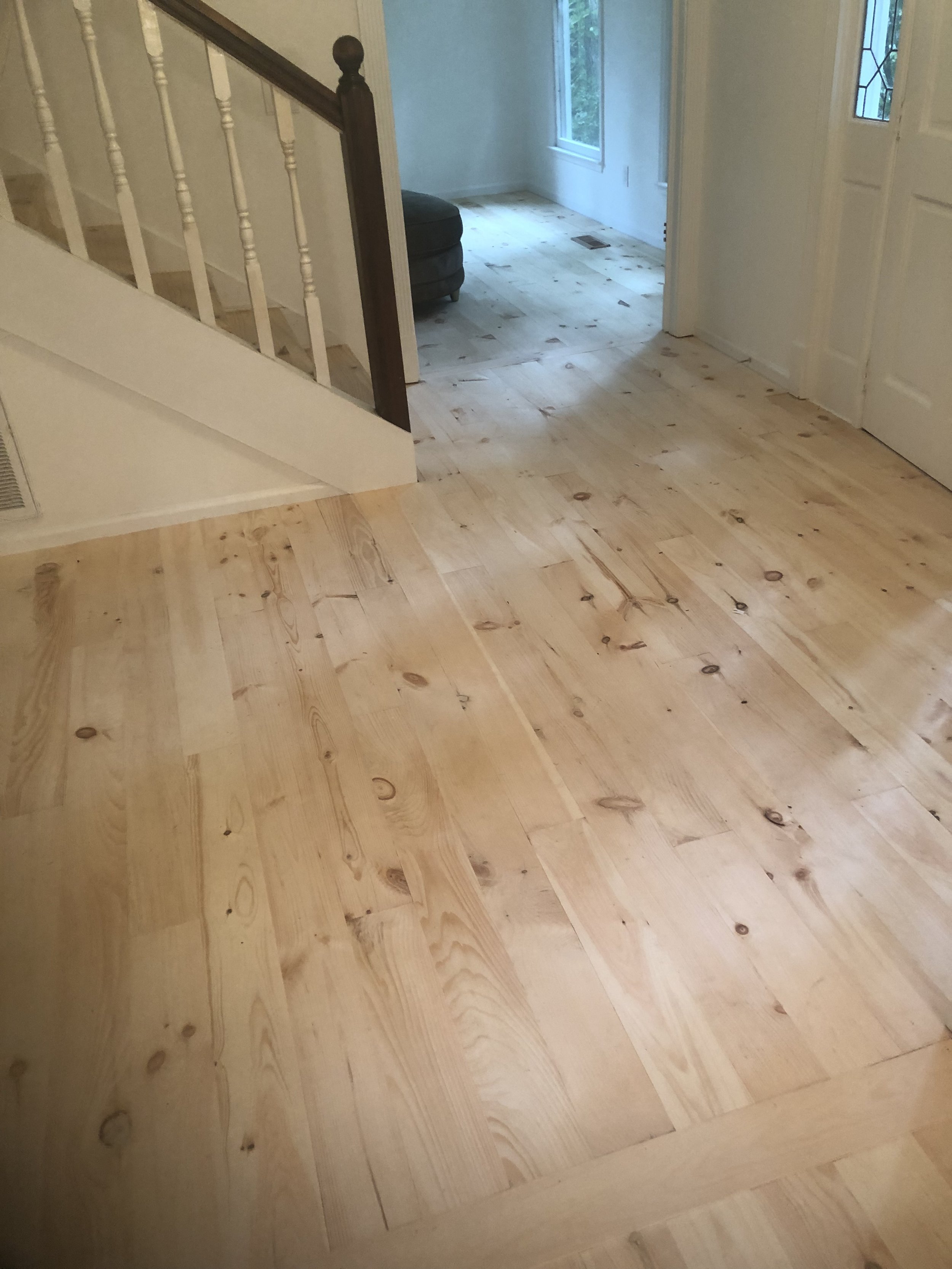 Hardwood flooring install inside a townhome in Chattanooga, Tennessee. Installed by DMI Flooring and Maintenance