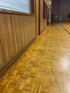 Large scale floor demolition performed on a gymnasium by DMI.