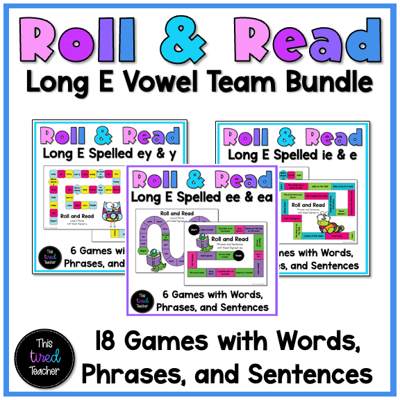 Long E Vowel Team Roll and Read Games Bundle