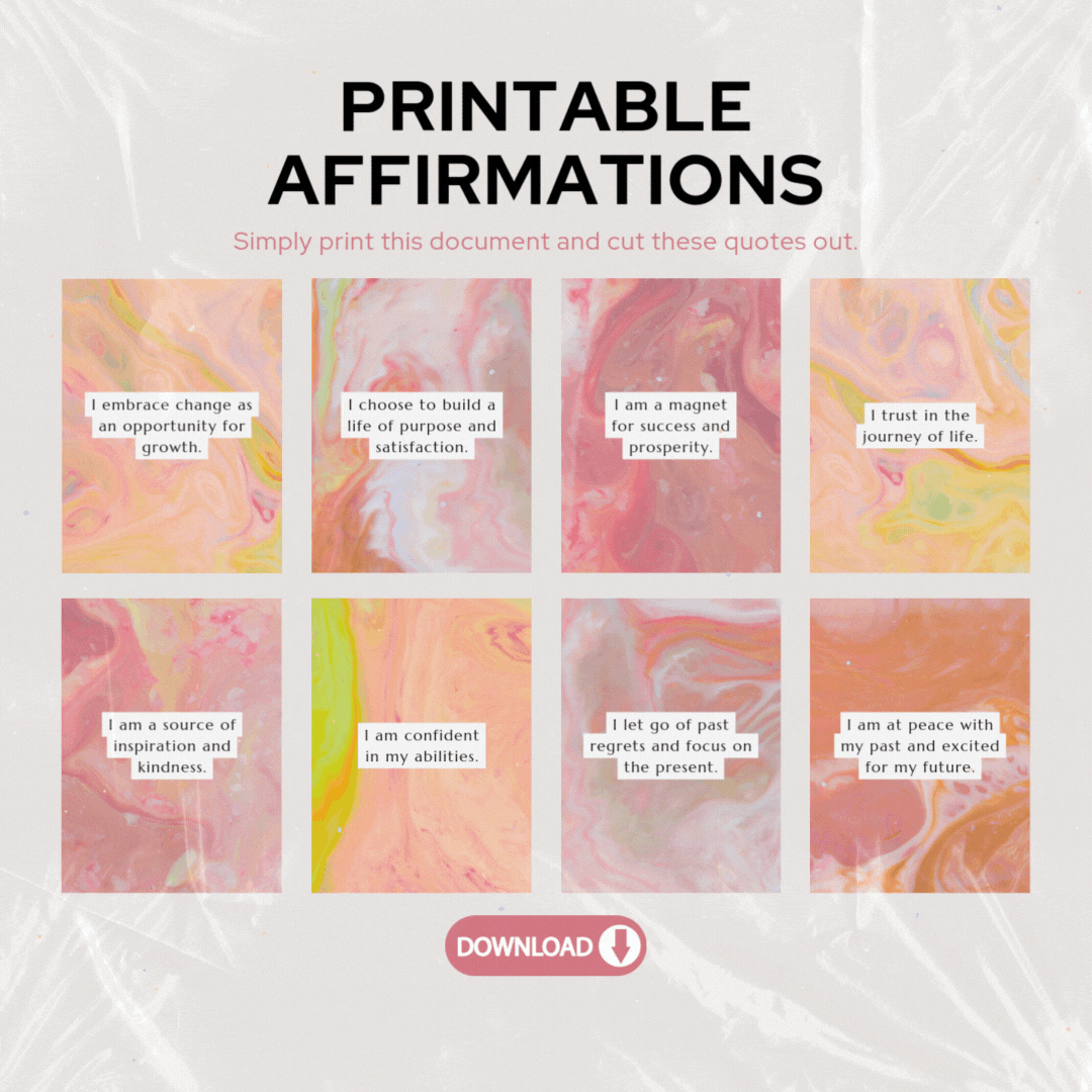 Black And White Simple Minimalist Life Success Positive Affirmations Table A4 Document (Instagram Post) (21).gif