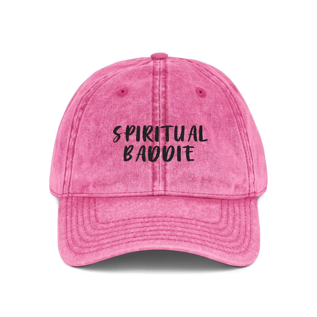 SPIRITUAL BADDIE Embroidered Vintage Cap | Washed Cotton Dad Hat