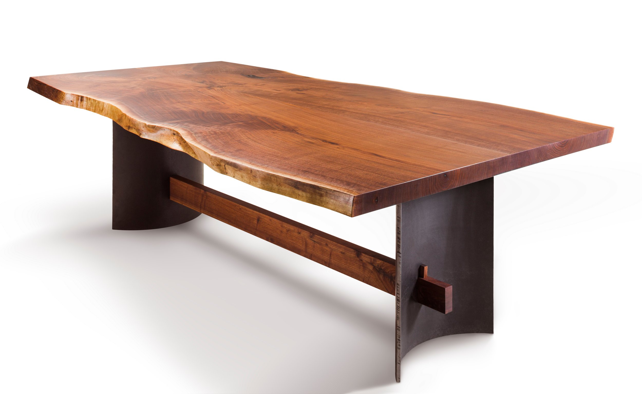 — Walnut and Steel Dining Table