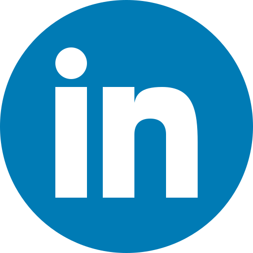 LinkedIn logo icon in a circular design