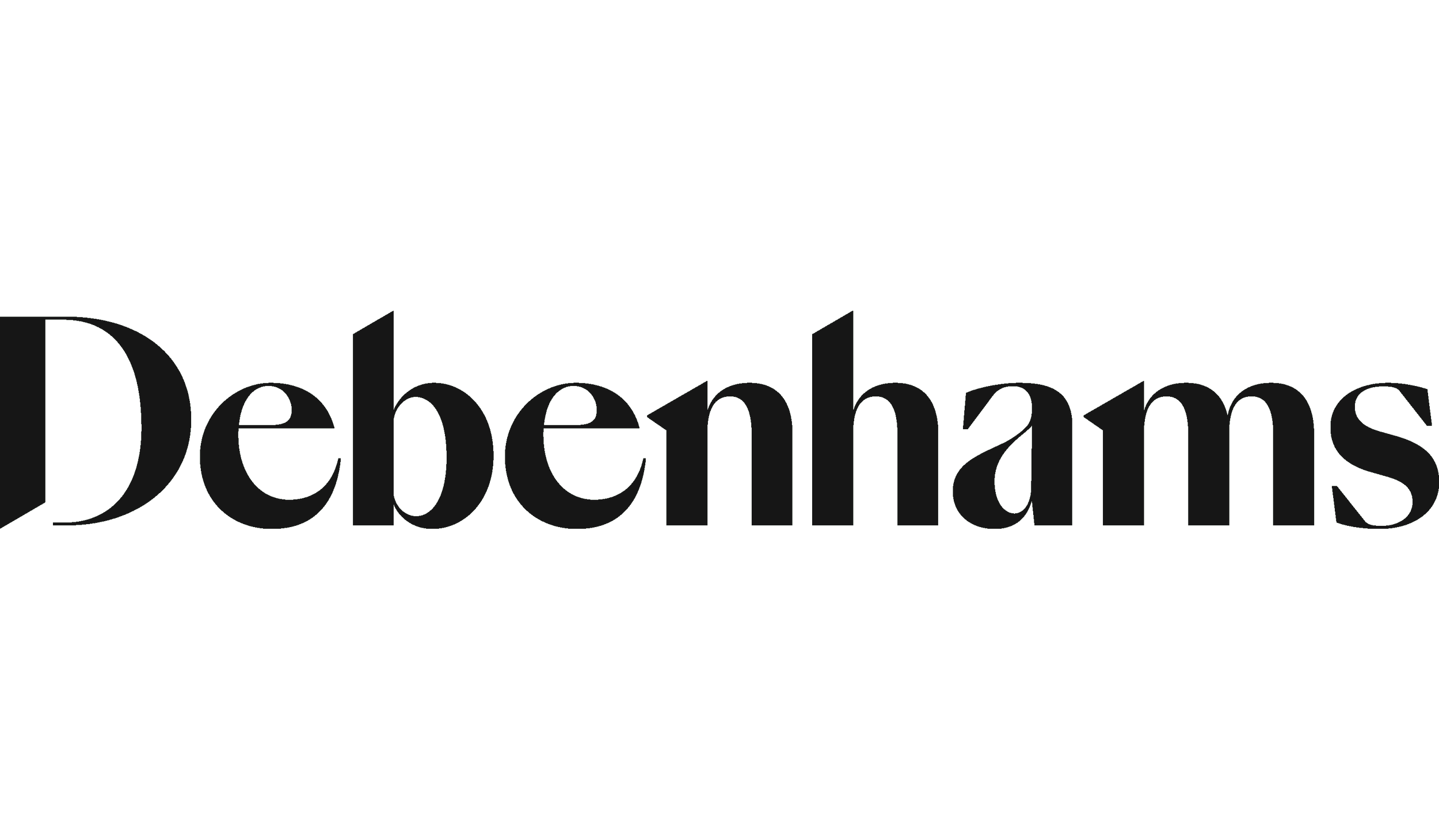 The word 'Debenhams' in black, stylized font.