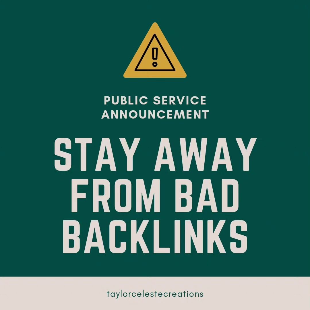 📢PSA📢

Not all backlinks are good backlinks! 

Backlinks are links from one website to another. They are important for SEO (Search Engine Optimization) because search engines like Google see backlinks as a vote of confidence. 

The more high-qualit