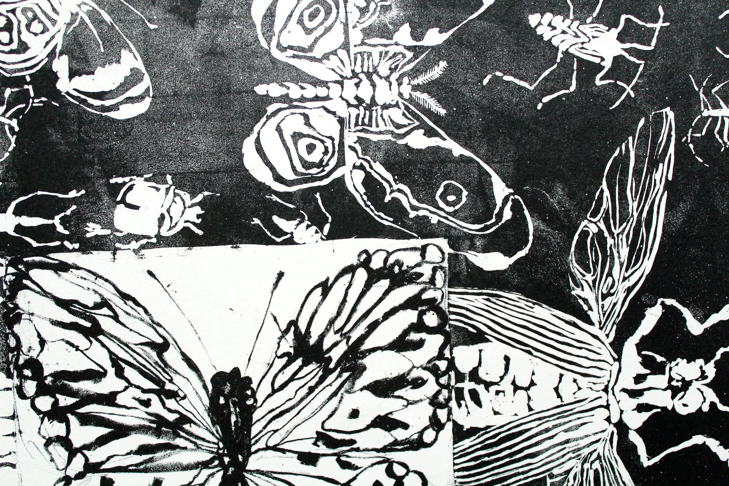 Everything is Muscle and Exists, State I, detail, lithograph on Arches paper, 22" x 15" inches, 2023. 