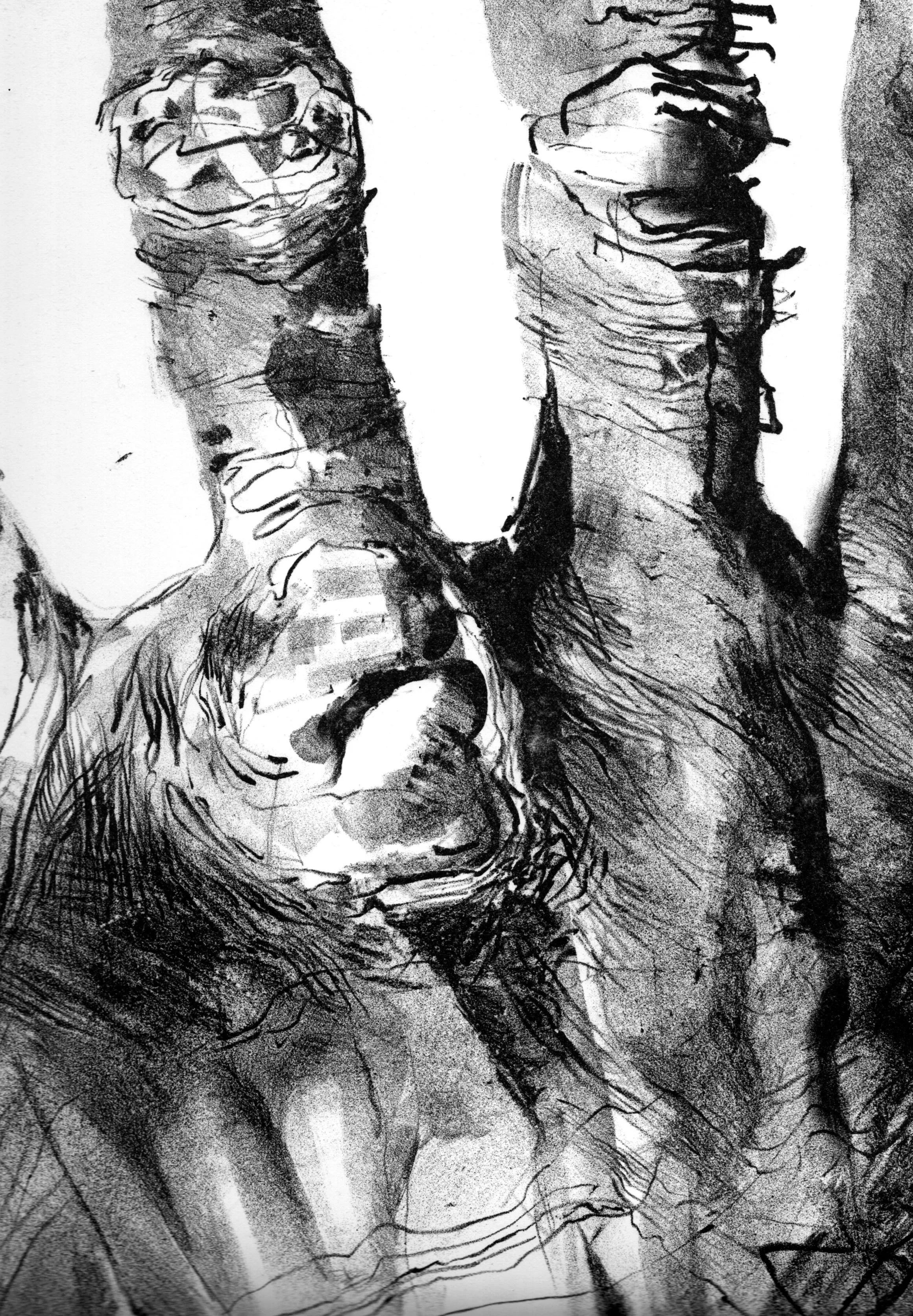 Untitled (Cover-all Tarping), lithograph on Arches paper, 11 x 15" inches, 2019.
