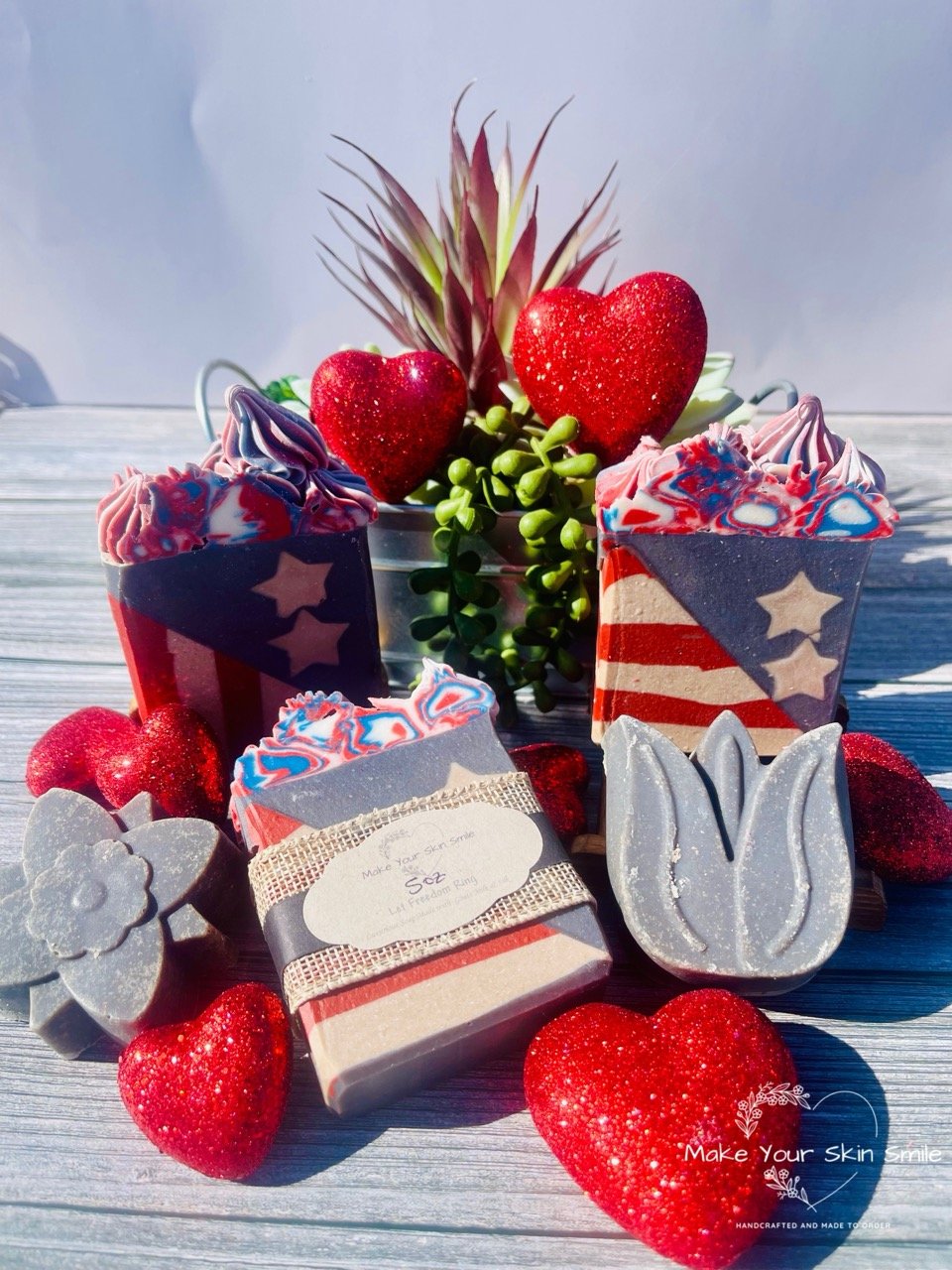 💙🇺🇸Let Freedom Ring🇺🇸❤️ (soap made with Tussah Silk & Goat’s Milk)