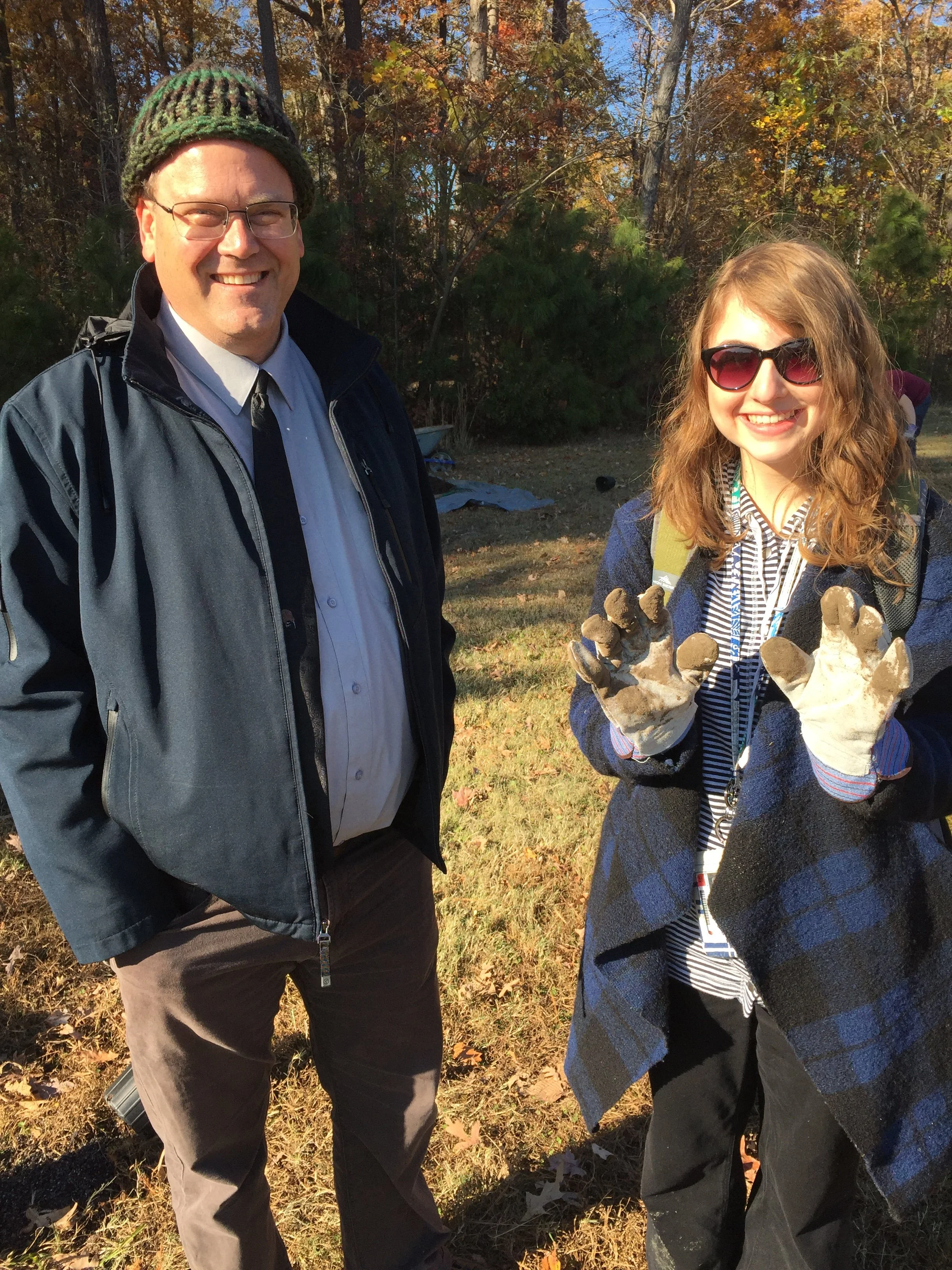 Planting trees with my advisor Dr. Maynard Schaus