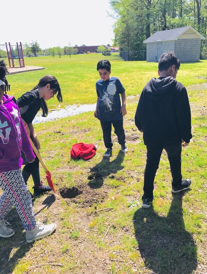 Kids planting trees