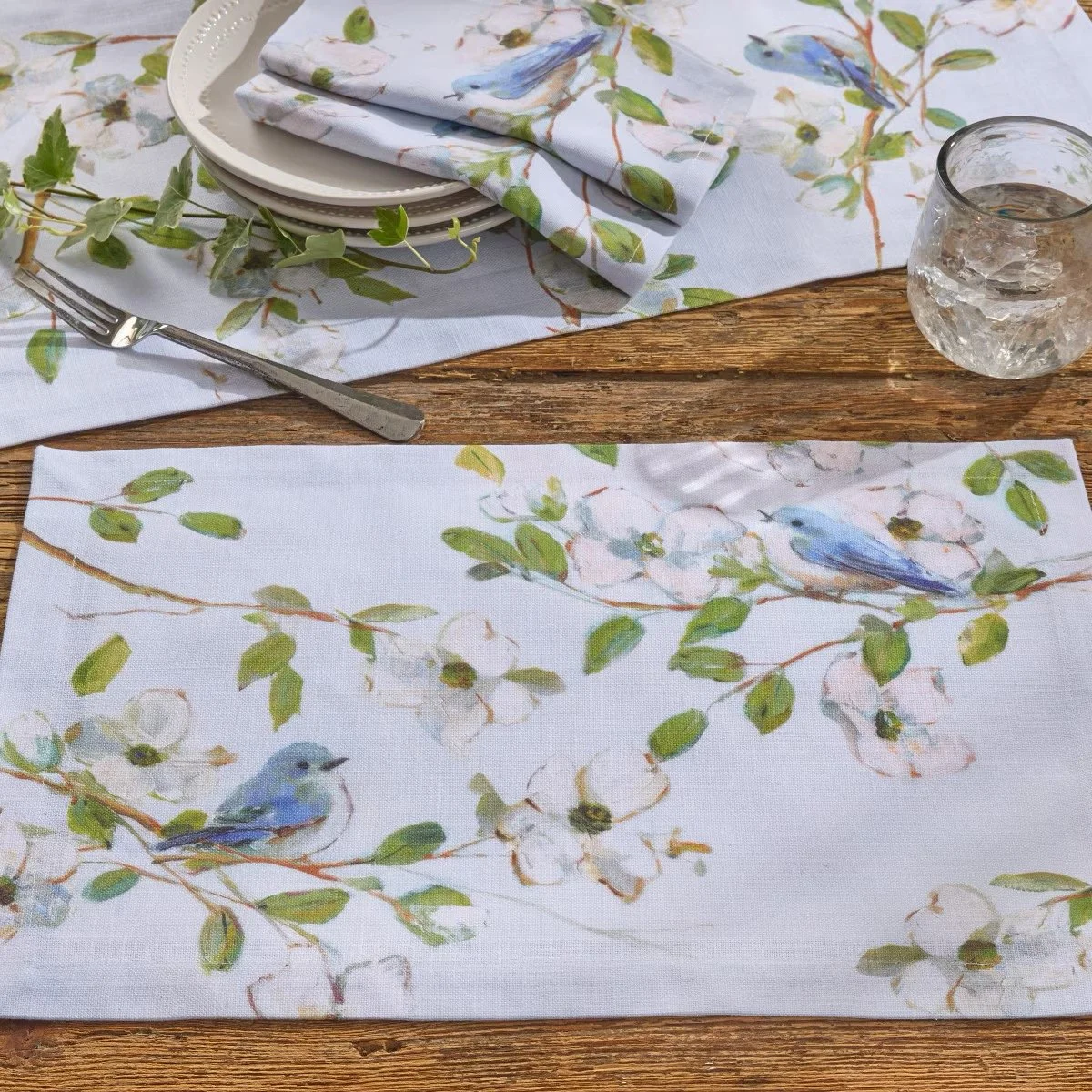 Dogwoods And Blue Birds Placemat - Set of 4