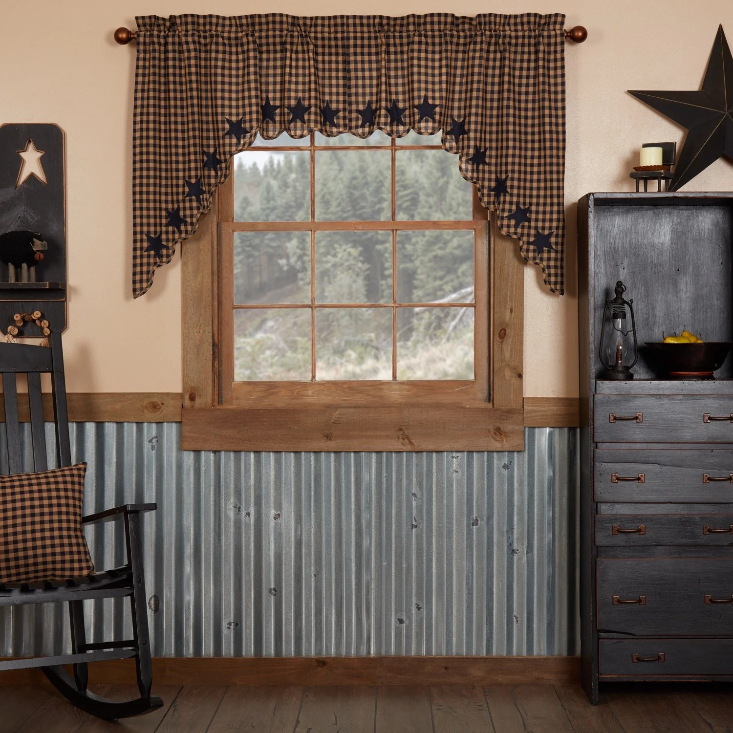 Navy Star Scalloped Swag - Set of 2