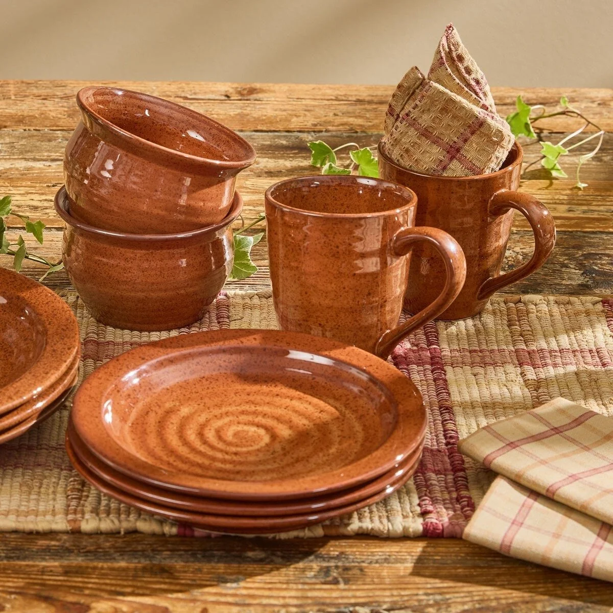 Sinclair Rustic Orange Mug - Set of 4