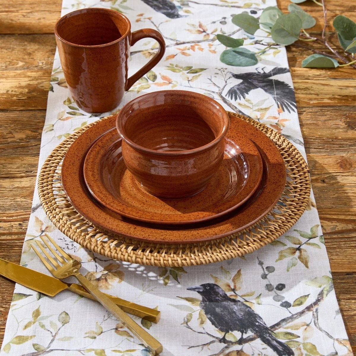 Sinclair Rustic Orange Dinner Plate - Set of 4