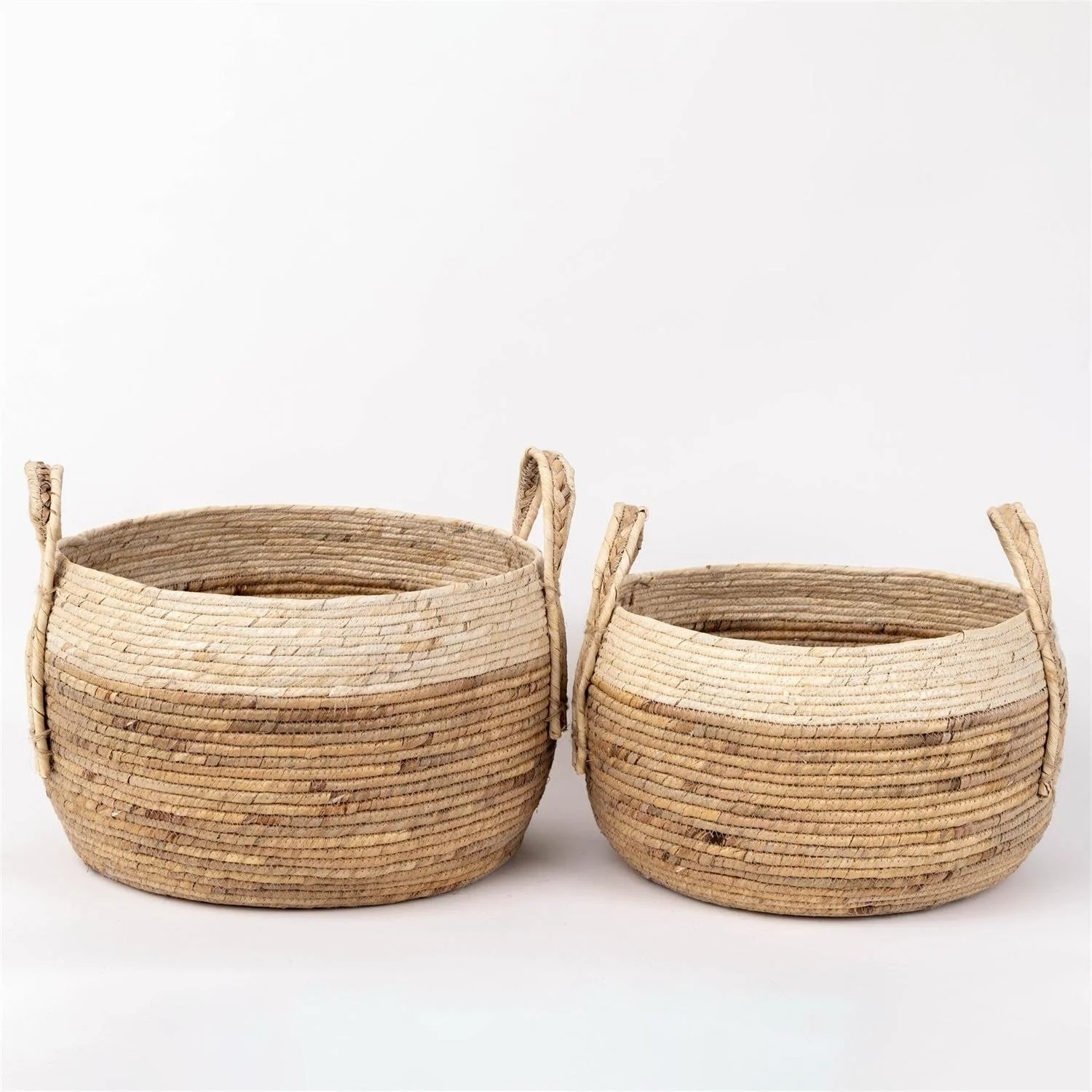 Natural Coiled with Braided Handle - Set/2