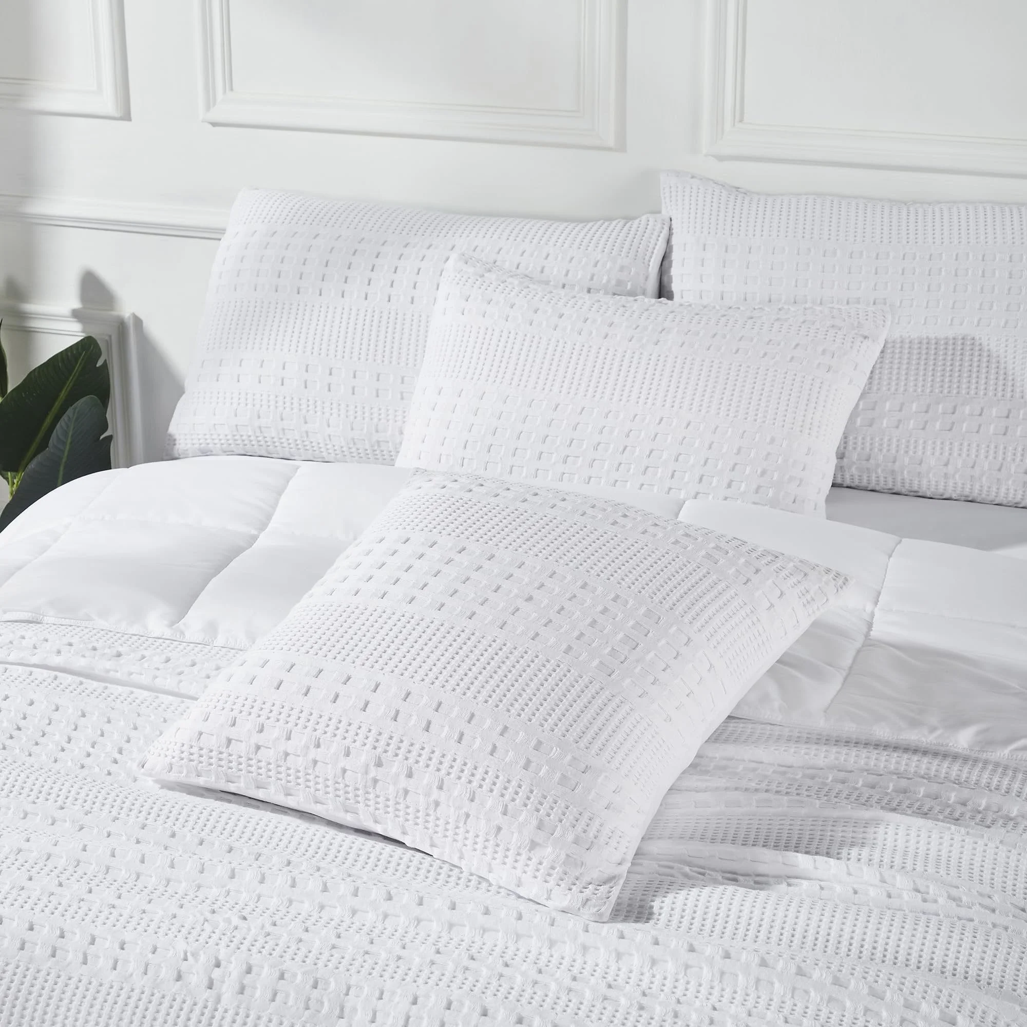 Waffle Weave White Pillow Cover - Set of 2