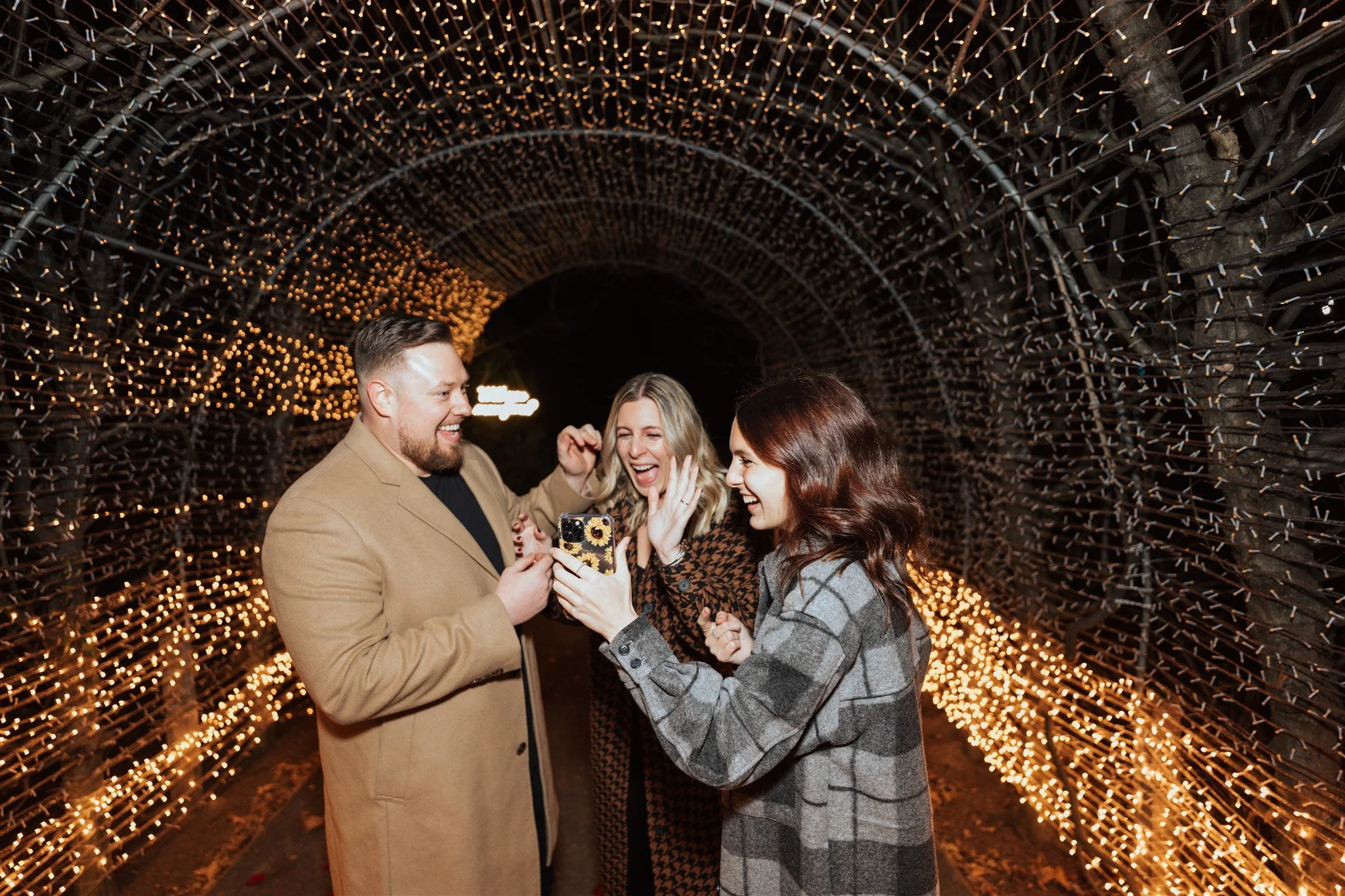 couple facetime family after proposal