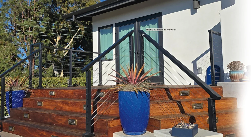 Aluminum Cable Railing — Black Aluma