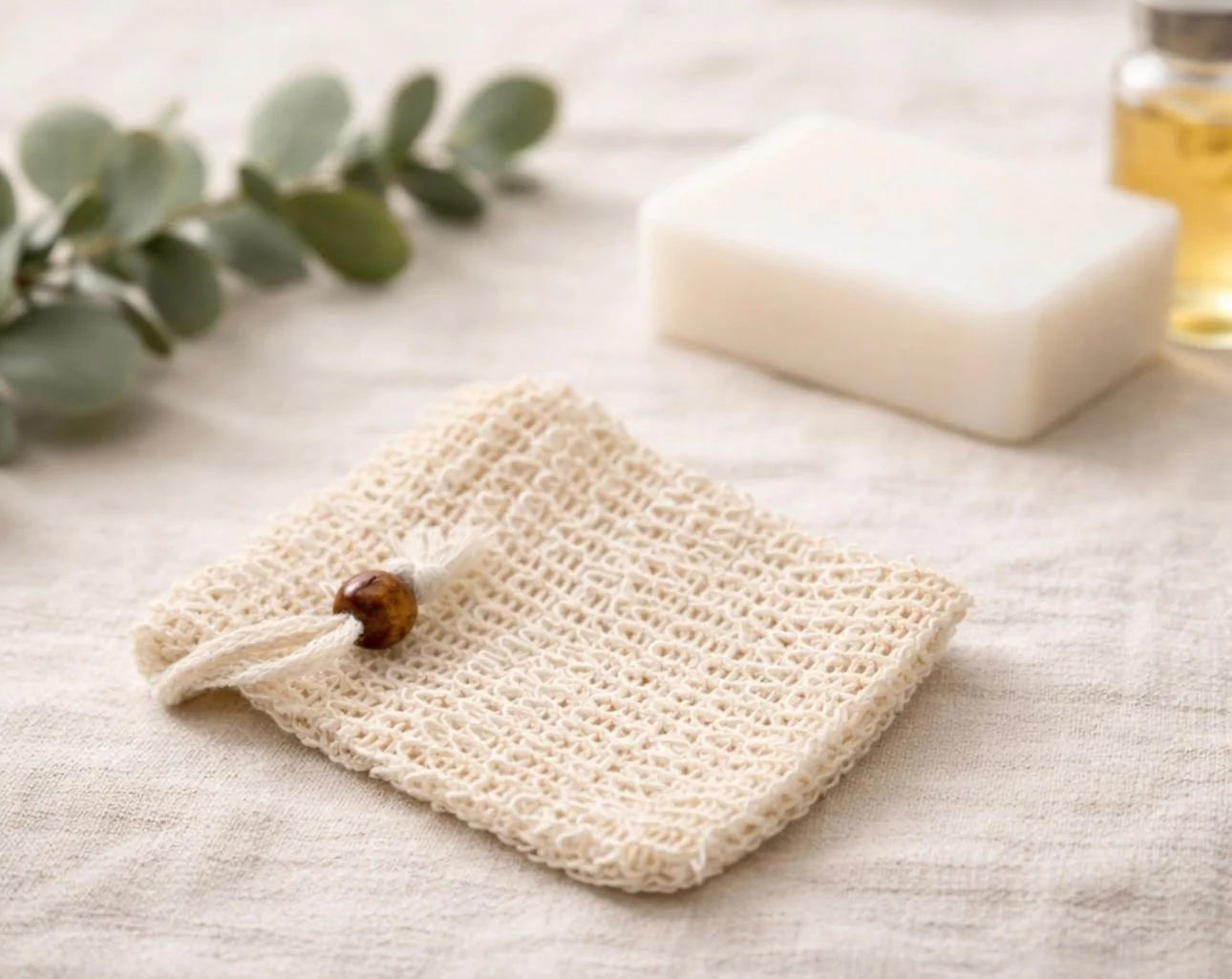 Natural Sisal Soap Saver Bag