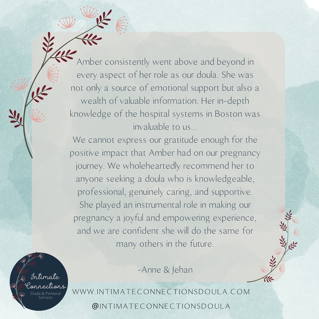 🥰THANK YOU Anne &amp; Jehan for this kind testimonial of our time working together 
💕 I wouldn&rsquo;t be the doula I am today without the clients I&rsquo;ve had the honor of working with! 
✨I&rsquo;m deeply humbled each time someone shares a testi