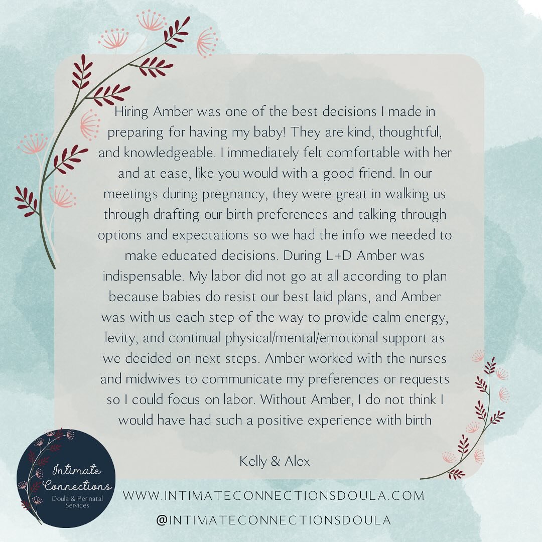 ✨getting testimonials from families is such a humbling moment. 
💕I remember their births fondly and am reminded of what a joy it is to support such kind &amp; strong families! 
🌿 grateful doesn&rsquo;t begin to encapsulate it, but this work wouldn&