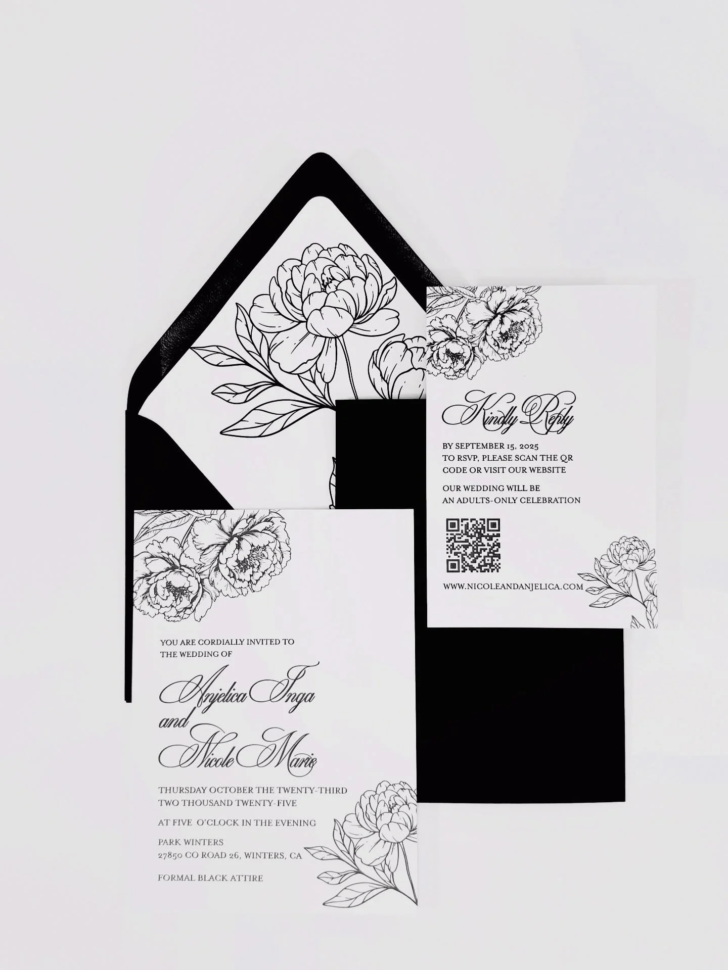 Black and White invitation suite fr A + N

Designed by @bvwcreative 
Printed by @ivifineprint 
.
.
#wedding #invitations #design #florals #bride