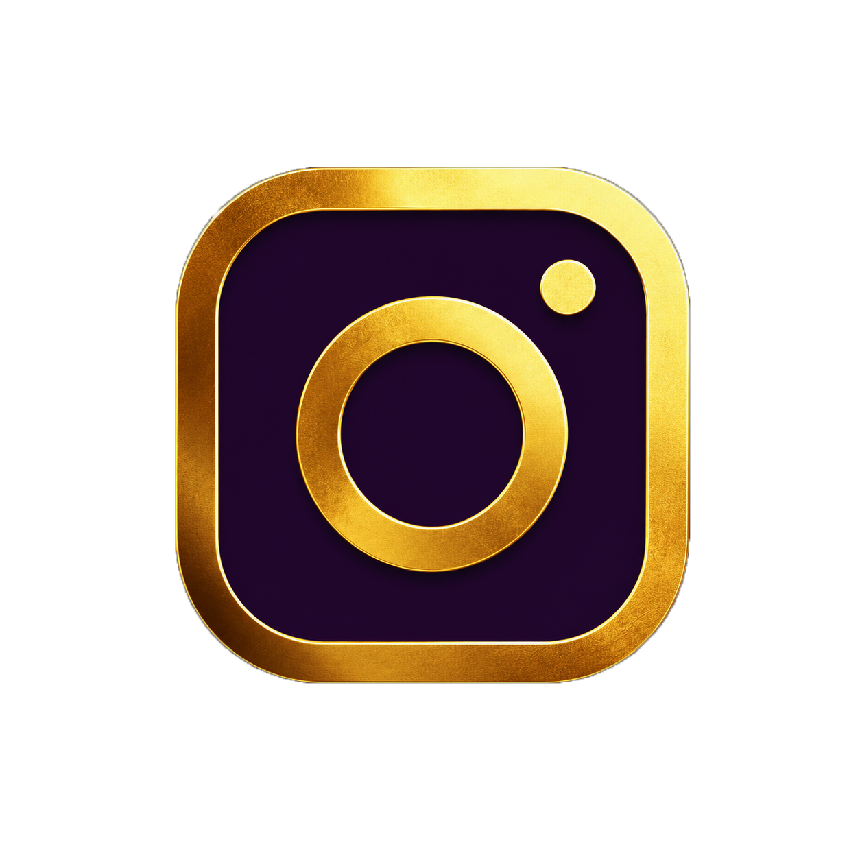 Golden Instagram logo on a black background.