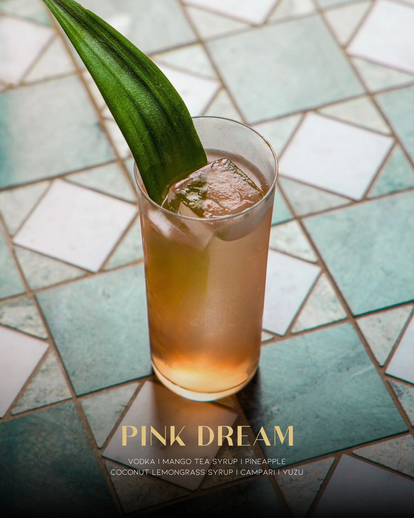Introducing our Signature Cocktail - 𝐏𝐢𝐧𝐤 𝐃𝐫𝐞𝐚𝐦 &ndash; A cocktail as stunning as it tastes 💖🍹 Smooth vodka meets mango tea syrup, pineapple coconut lemongrass syrup. Try it this week!🍸️⁠
⁠
Crafted with 𝘝𝘰𝘥𝘬𝘢 | 𝘔𝘢𝘯𝘨𝘰 𝘛𝘦𝘢 𝘚𝘺