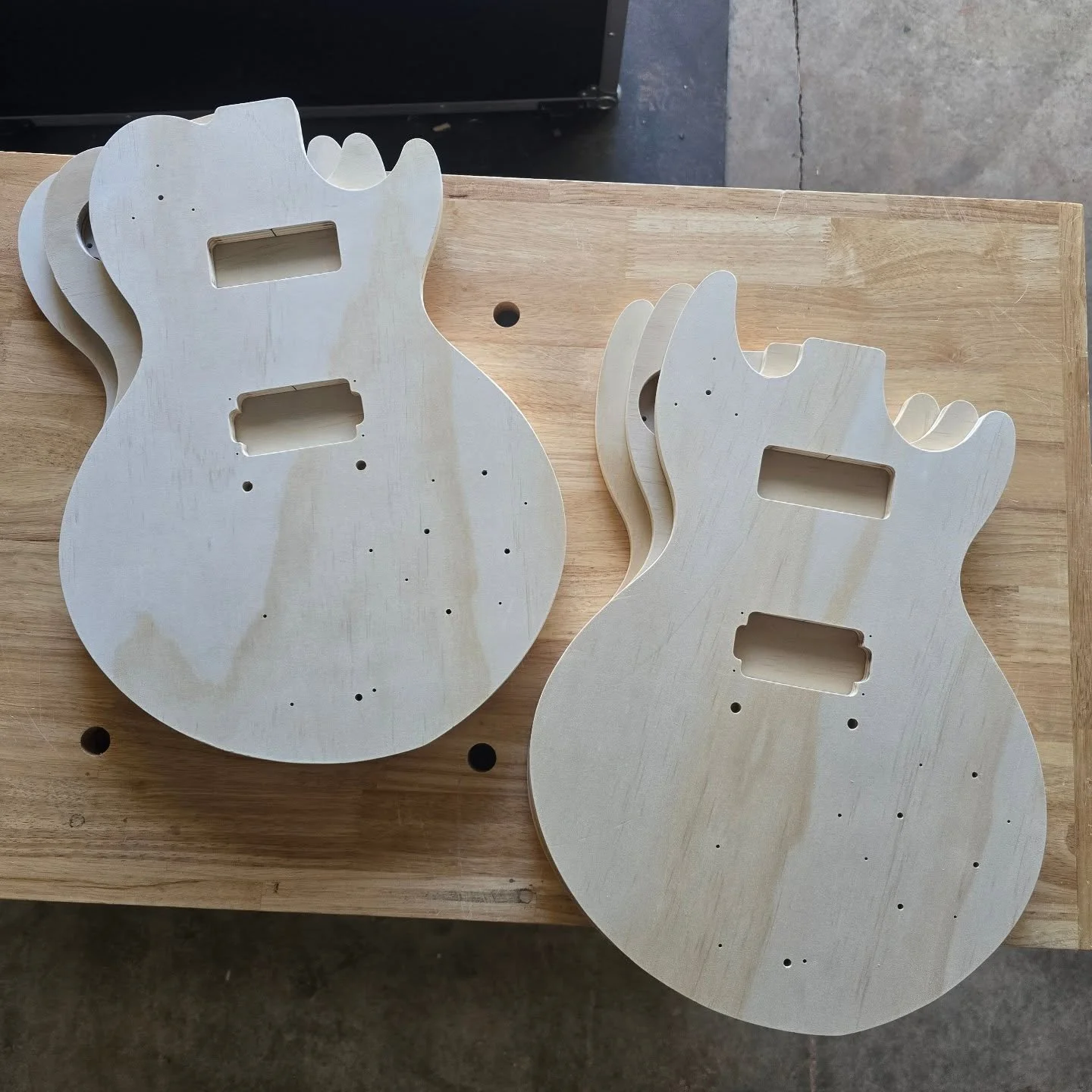 Just finished 2 new sets of templates for our &quot;Songbird&quot; and &quot;Raven&quot; original designs. Just like the guitars they will help to build, these were made by hand to strict tolerances. Which shape do you like best? DM for details on ho