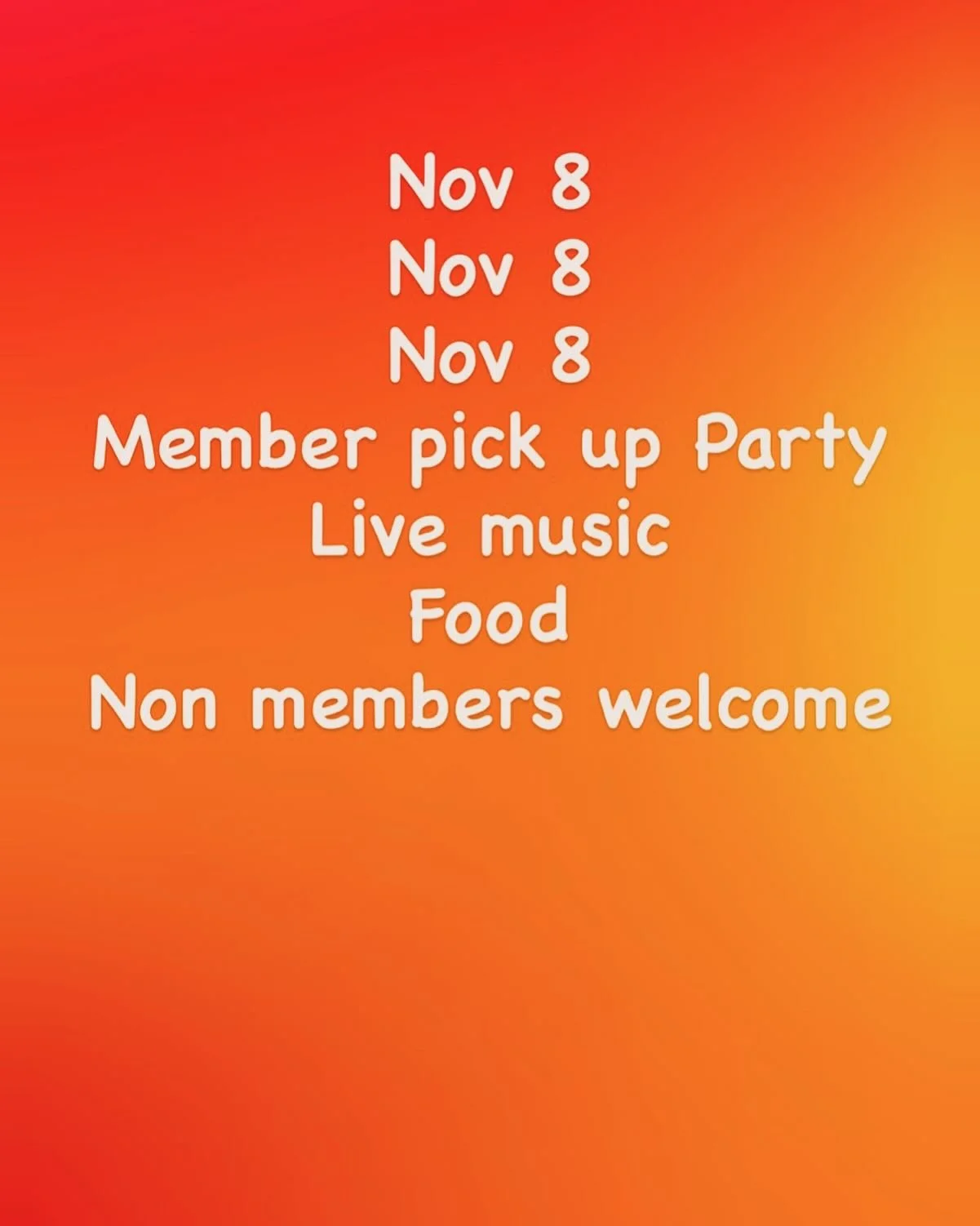 Please come join us for our second and last pick up party of the year. 

Gates will be open 11-4.  Music will be provided by @georgeandgraceacoustic ! 

If you haven&rsquo;t tried our wines yet this is your perfect opportunity!!

And if you&rsquo;re 