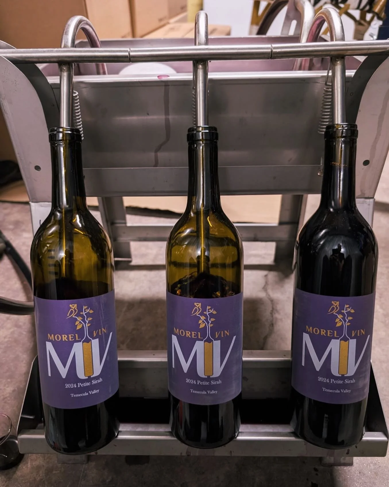 Bottling today!  Exciting. #temeculawinecountry #temeculawines #temeculavalley #petitesirah
