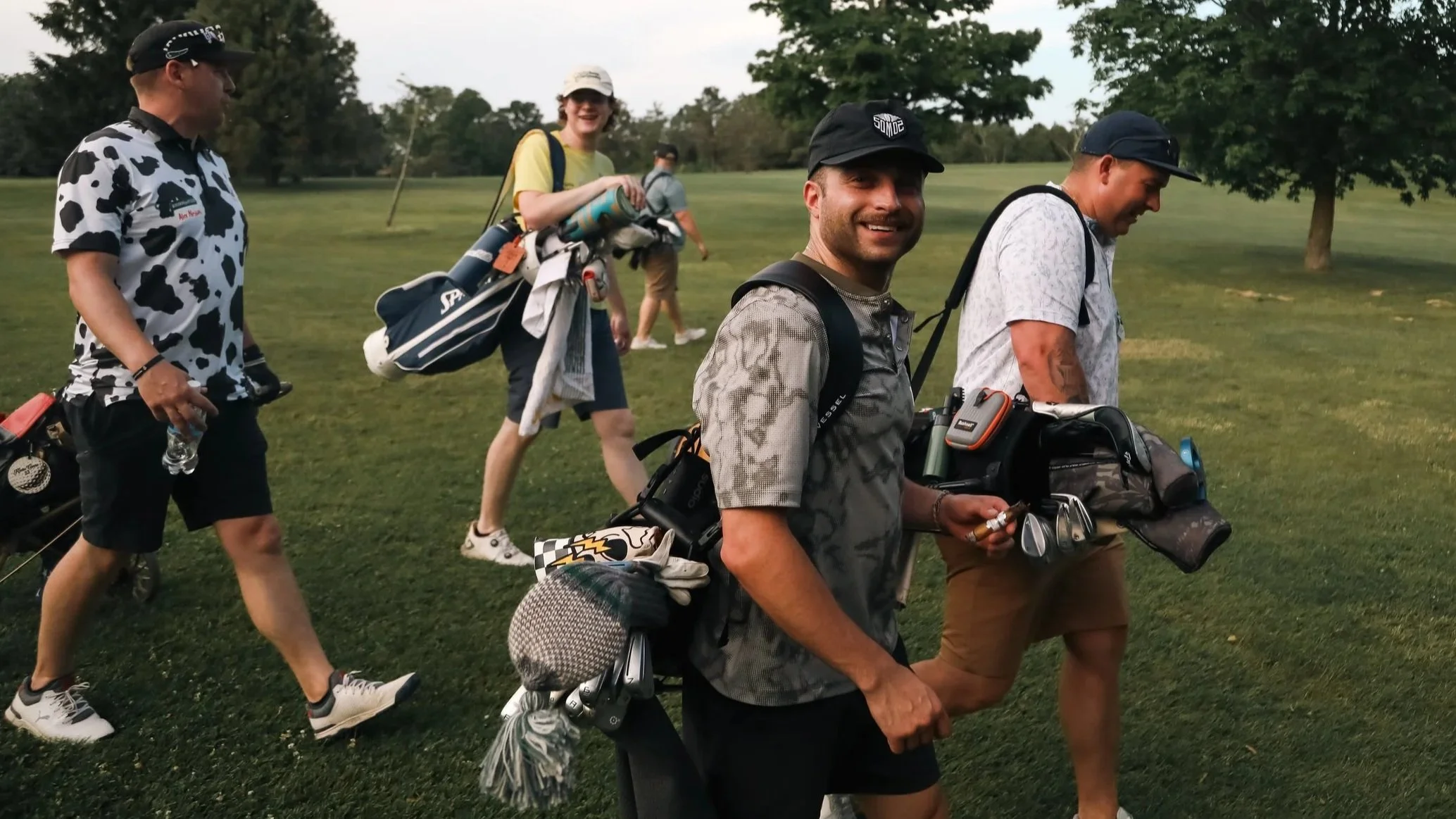 group walking to tee.  goodland golf