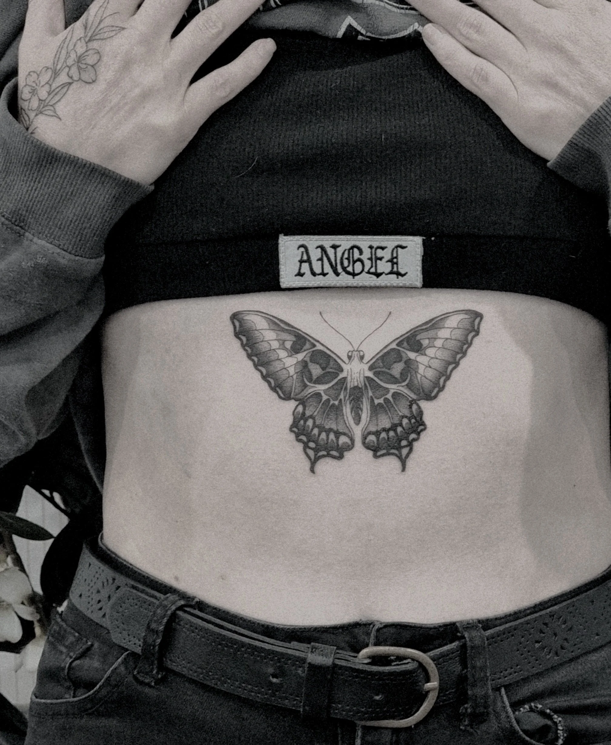 skull butterfly tattoo