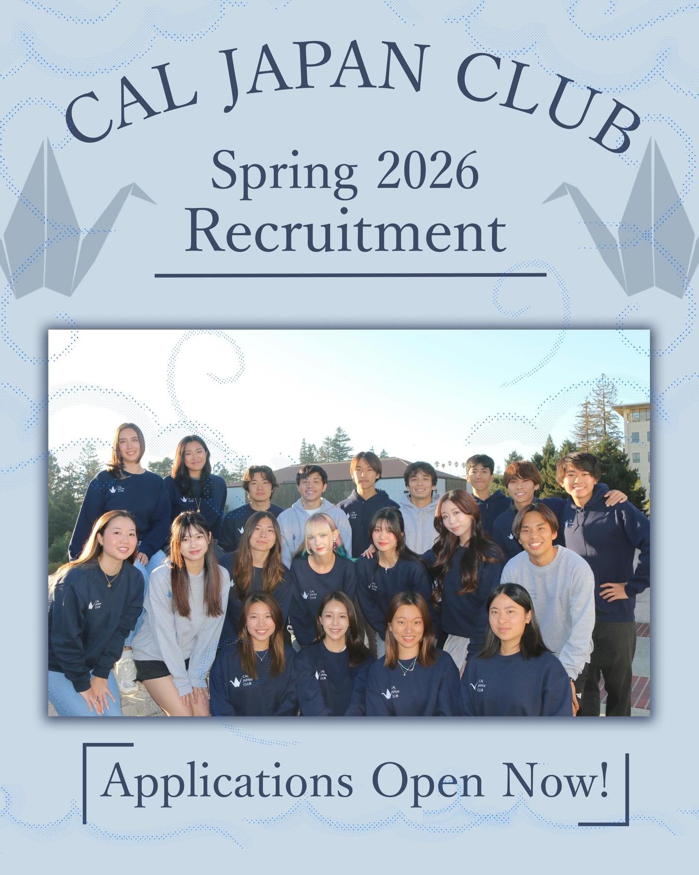 BECOME A CJC OFFICER!! Applications are now open and can be found in our link tree for anyone who would like to apply! 🤩✨
If you would like more information, find our table on sproul from 1/22 to 1/23 and 1/26 to 1/30 from 10am-4pm!

CJC オフィサー募集中です！