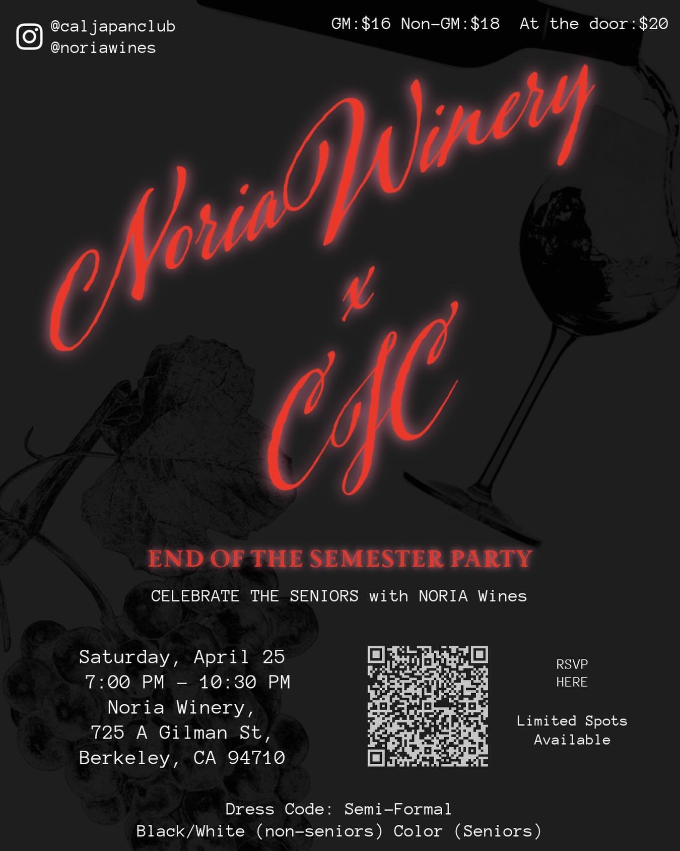 CJC End of Semester Party 🎉🌸
Hope you&rsquo;ve had a great spring semester! As the year comes to a close, we&rsquo;re excited to invite you to our End of Semester Party to celebrate ✨
Whether you&rsquo;ve been coming to our events all year or this 