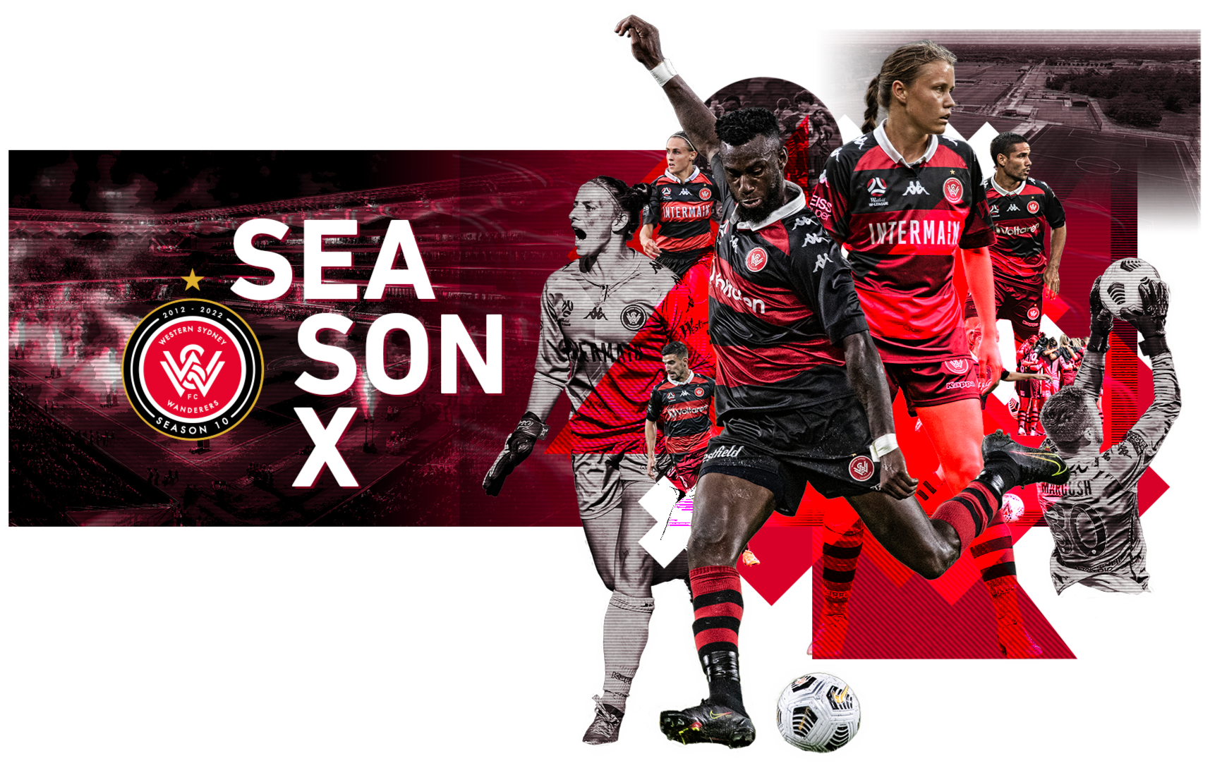 Western Sydney Wanderers Season X campaign creative artwork used across digital and match day environments.