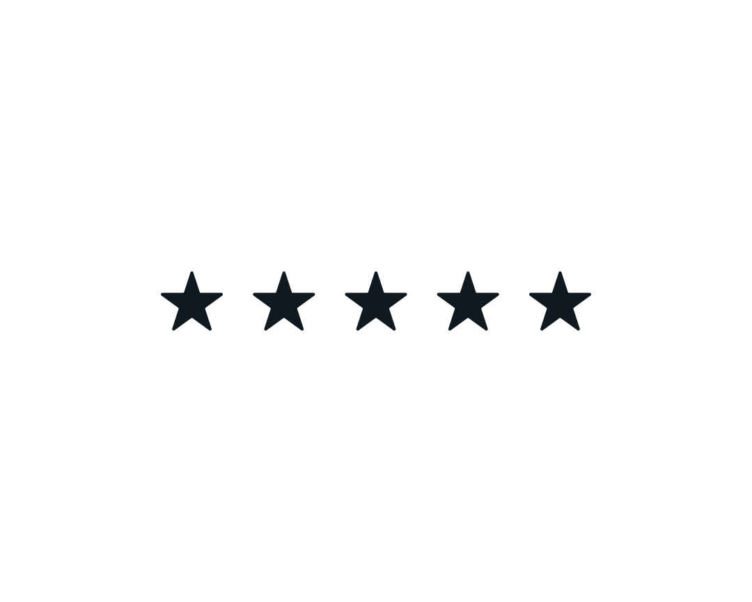 Five star rating graphic used to represent client testimonials.