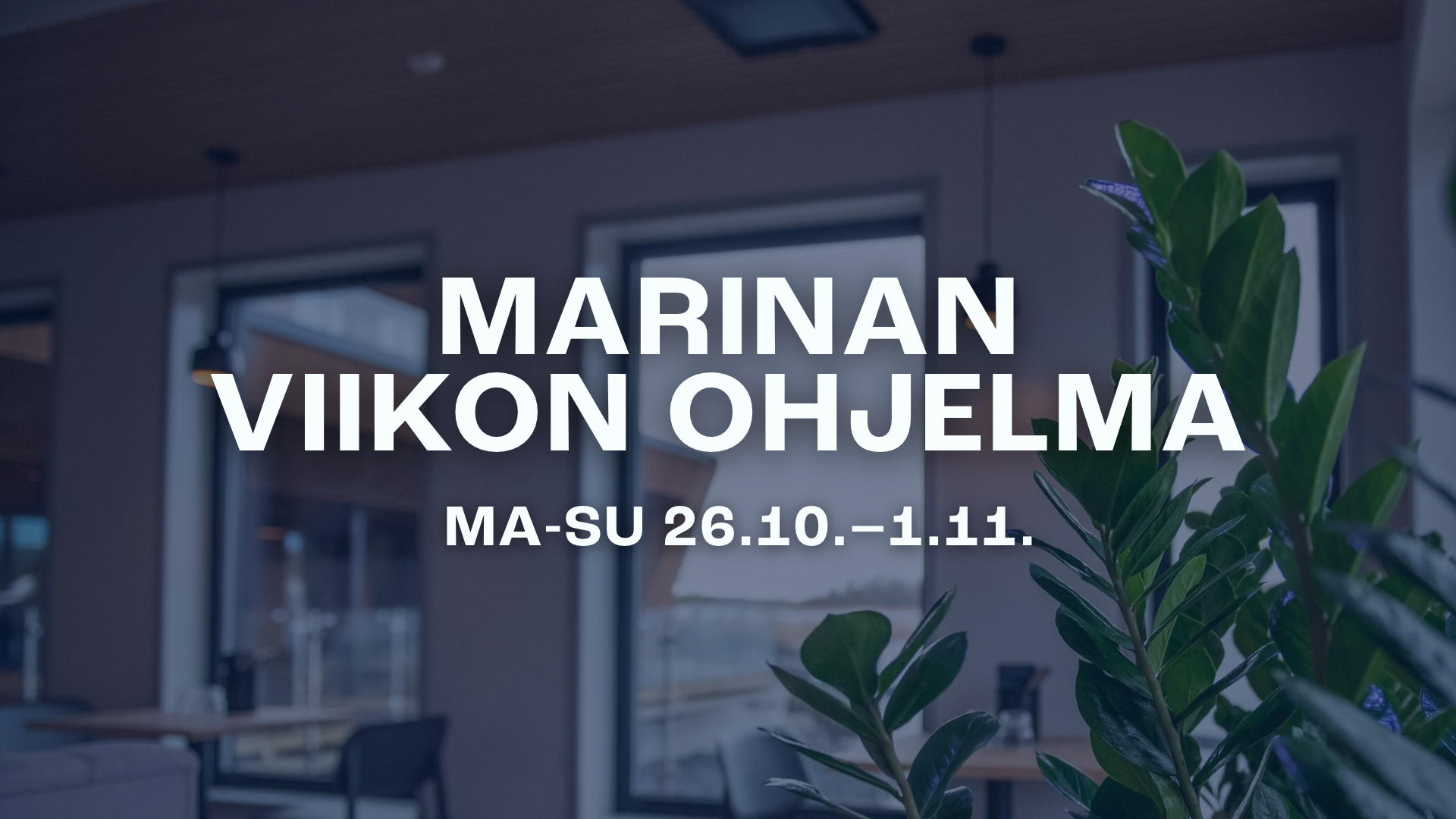 Marina Vistan viikon ohjelma 26.10.–1.11. – sinkkusauna, stand upia ja viikonlopun herkkuja!
