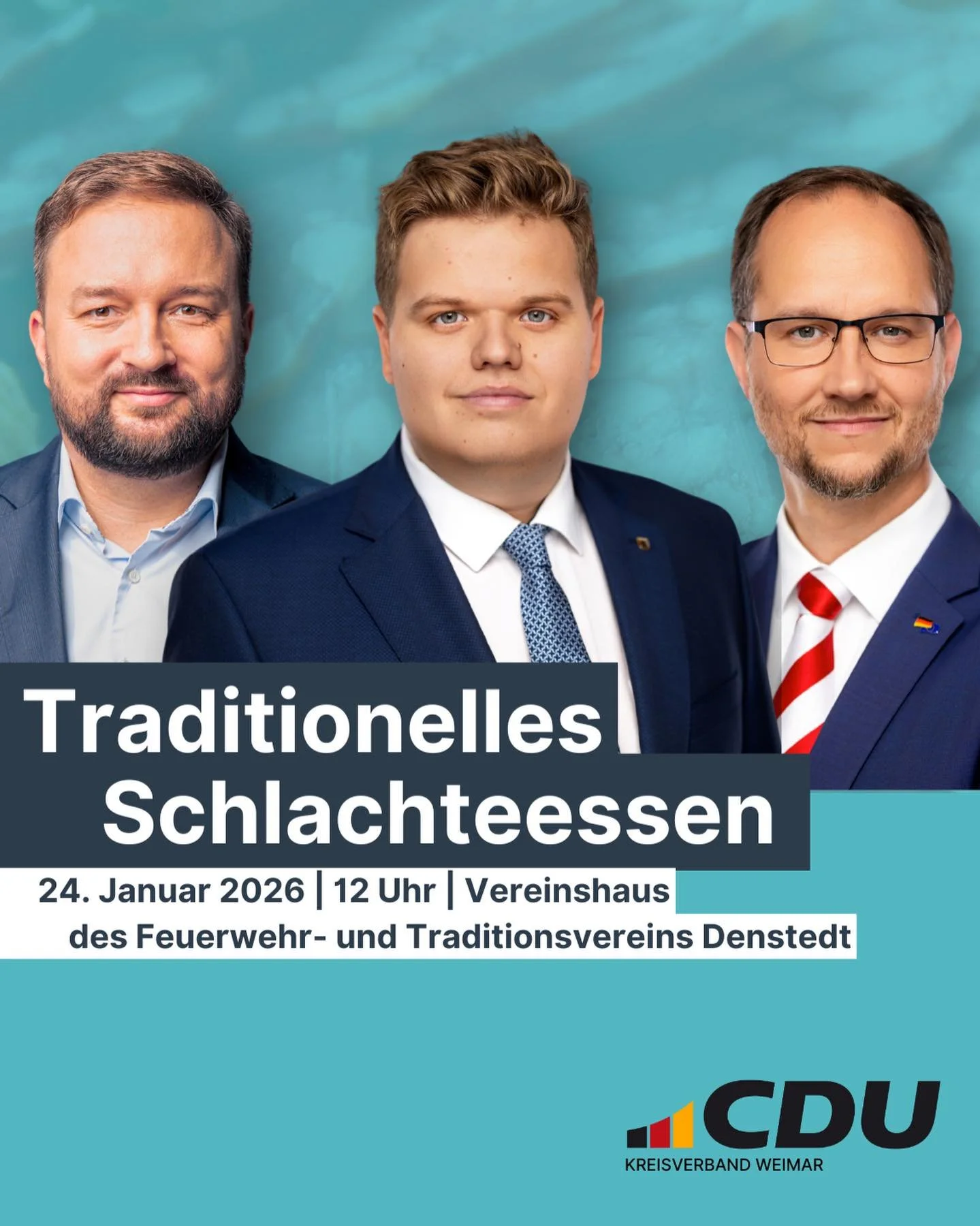 🍻 Herzliche Einladung zu unserem traditionellen Schlachteessen am 24. Januar! Nutzen Sie die Gelegenheit, zusammen bei gutem Essen und guter Laune ins neue Jahr zu starten! Mit dabei: Lennart Geibert, Michael Hose und Thomas Gottweiss. Gerne k&ouml;