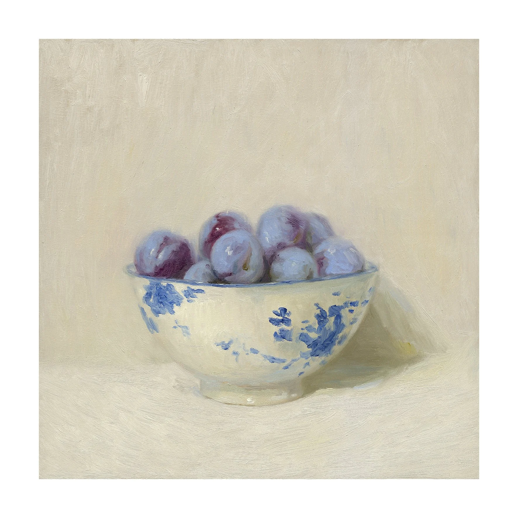 Plums in a blue bowl 400x400 inc border .jpg