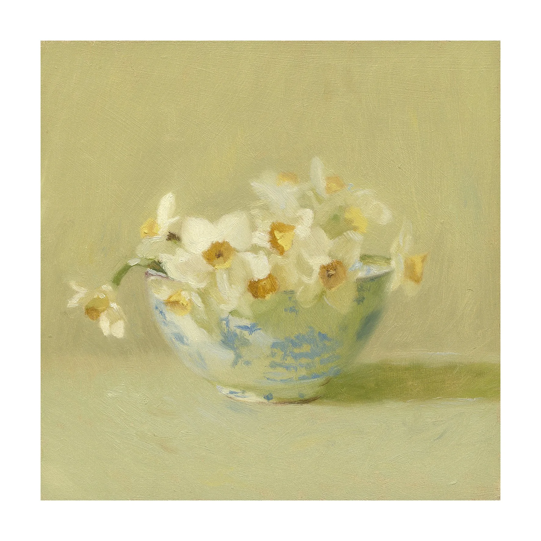 Narcissi in a blue bowl 400x400 inc border.jpg