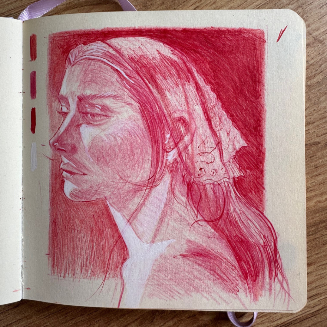 hand made red portrait