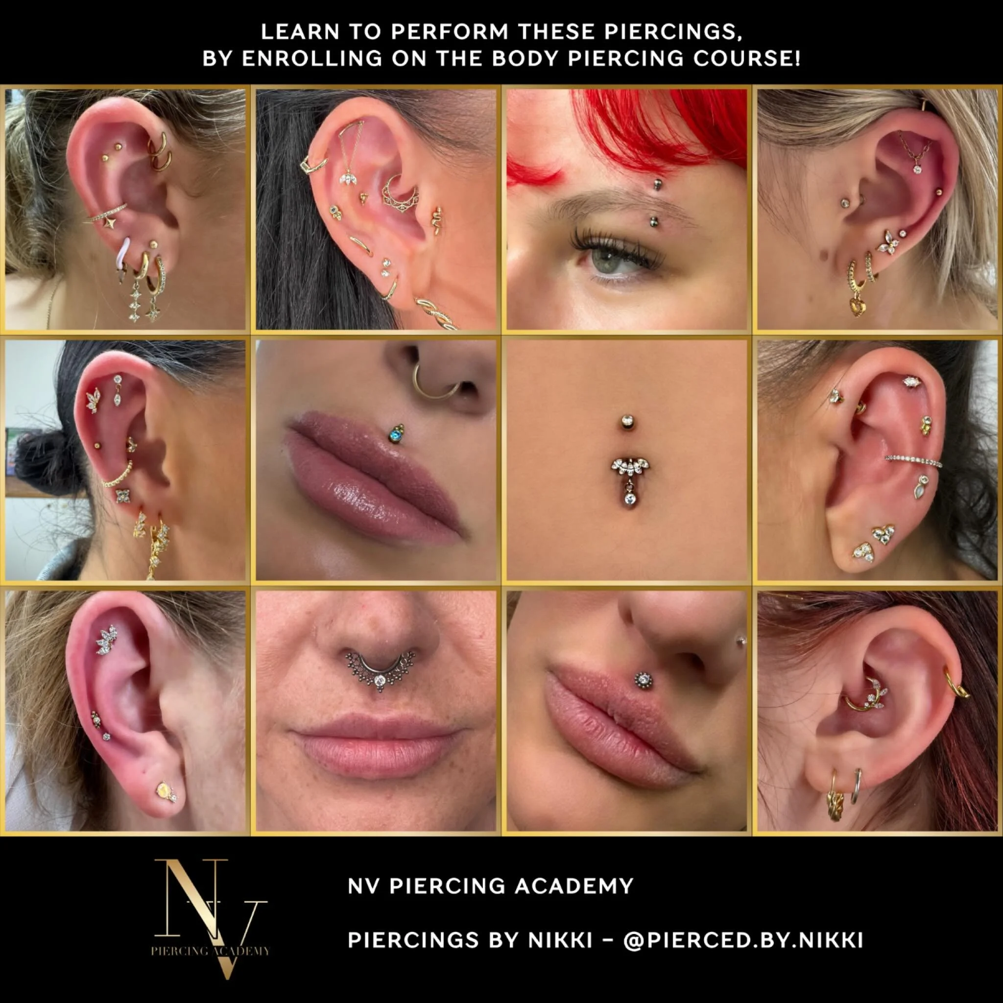 ⭑ 𝐁𝐎𝐃𝐘 𝐏𝐈𝐄𝐑𝐂𝐈𝐍𝐆 𝐓𝐑𝐀𝐈𝐍𝐈𝐍𝐆 𝐂𝐎𝐔𝐑𝐒𝐄 ⭑

Piercings by one of your tutors @pierced.by.nikki 
Enrol on our course &amp; learn how to perform these piercings yourself!

If you are interested please get in touch!
nvpiercingacademy@out
