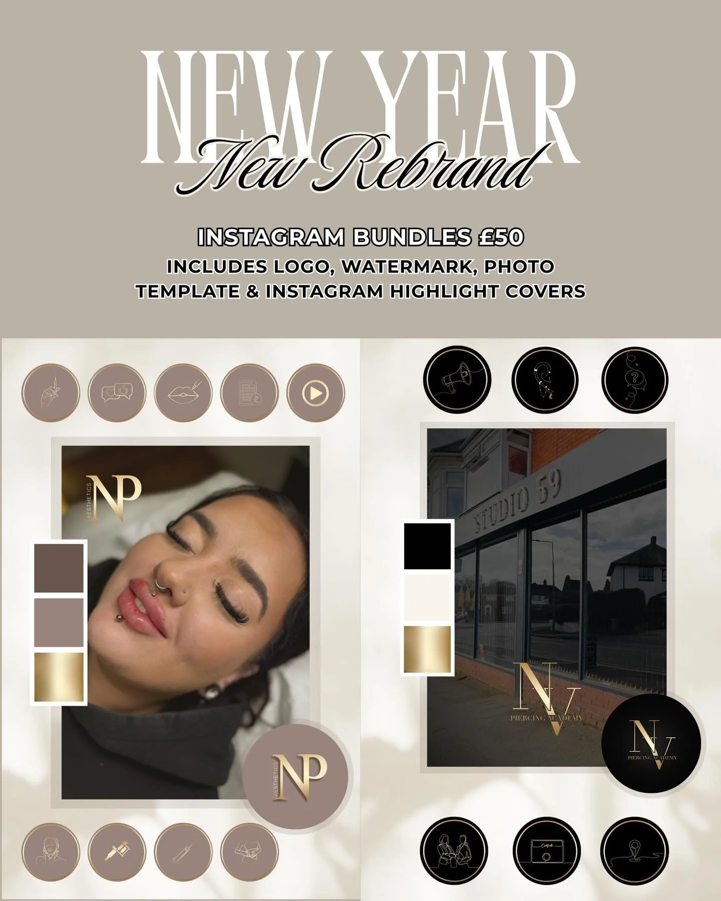 ⟡ 𝐍𝐞𝐰 𝐘𝐞𝐚𝐫 - 𝐍𝐞𝐰 𝐑𝐞𝐛𝐫𝐚𝐧𝐝 ⟡ 

> New logo, watermark, photo template &amp; highlight covers for just &pound;50 🤍
Perfect for starting fresh and leveling up your brand in 2026!

Please get in touch ✉︎

#instagram #branding #smallbus