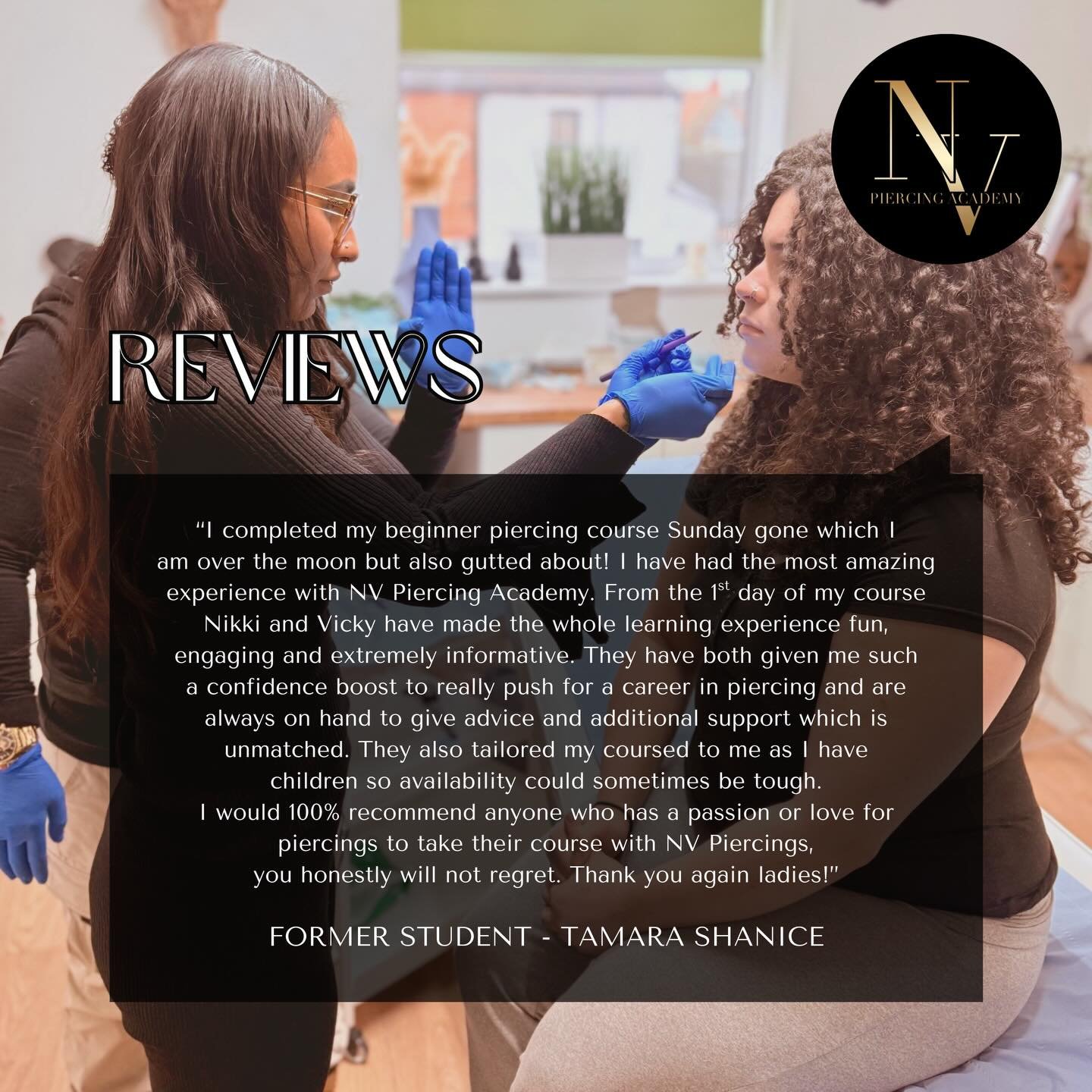 Lovely review from Tamara who passed our Body Piercing training course!
Thank you 🫶🏻