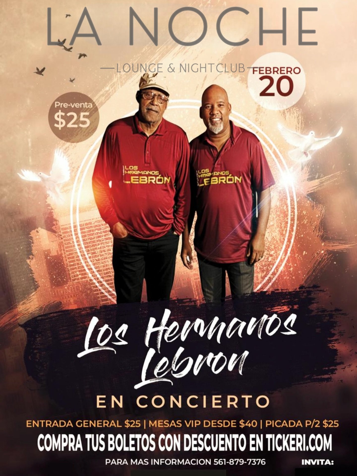 20 de febrero. Los hermanos LeBron . Compr&eacute; ya https://www.tickeri.com/events/n1fq19miphyo/los-hermanos-lebron