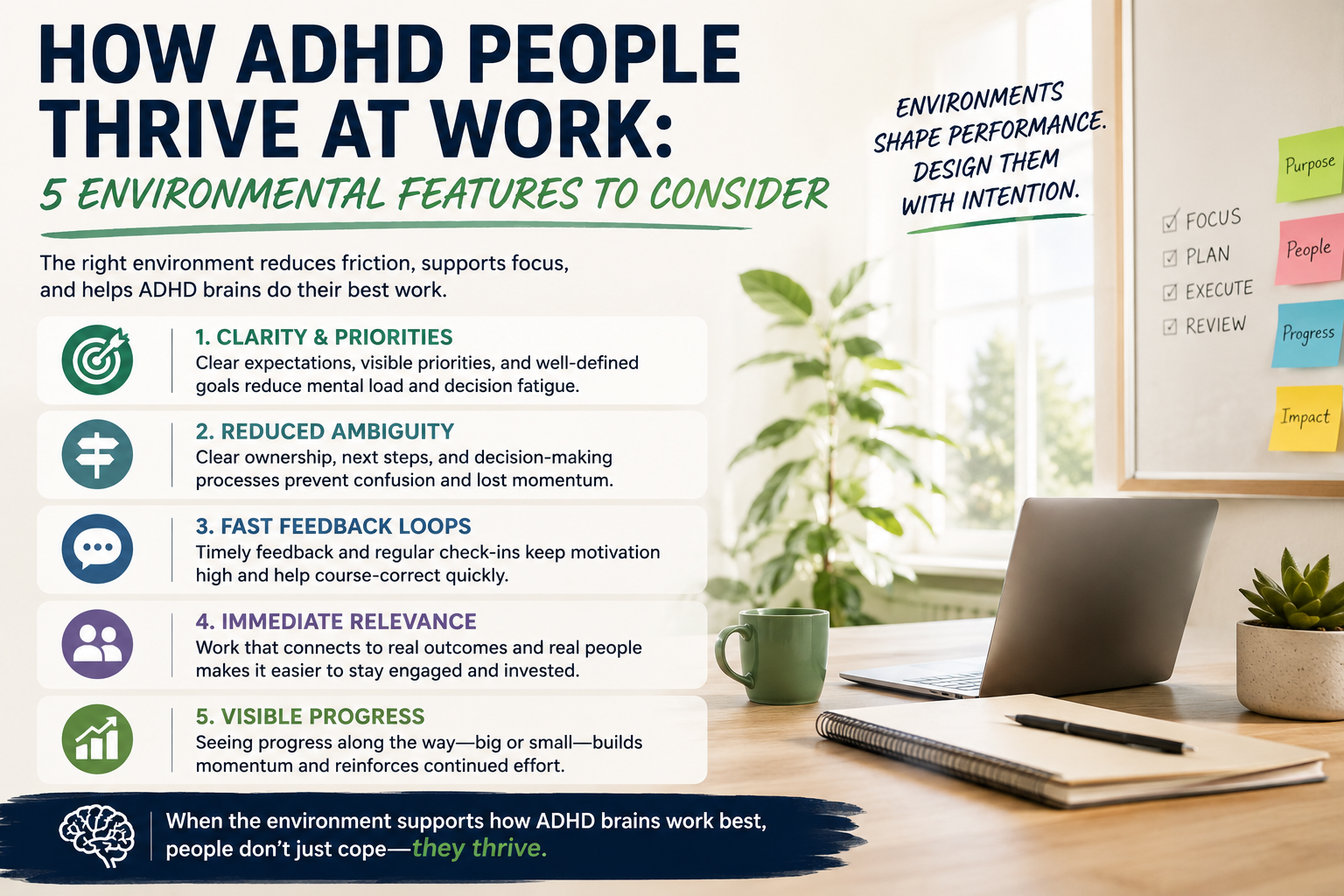 How ADHD People Thrive at Work: 5 Environmental Features To Consider