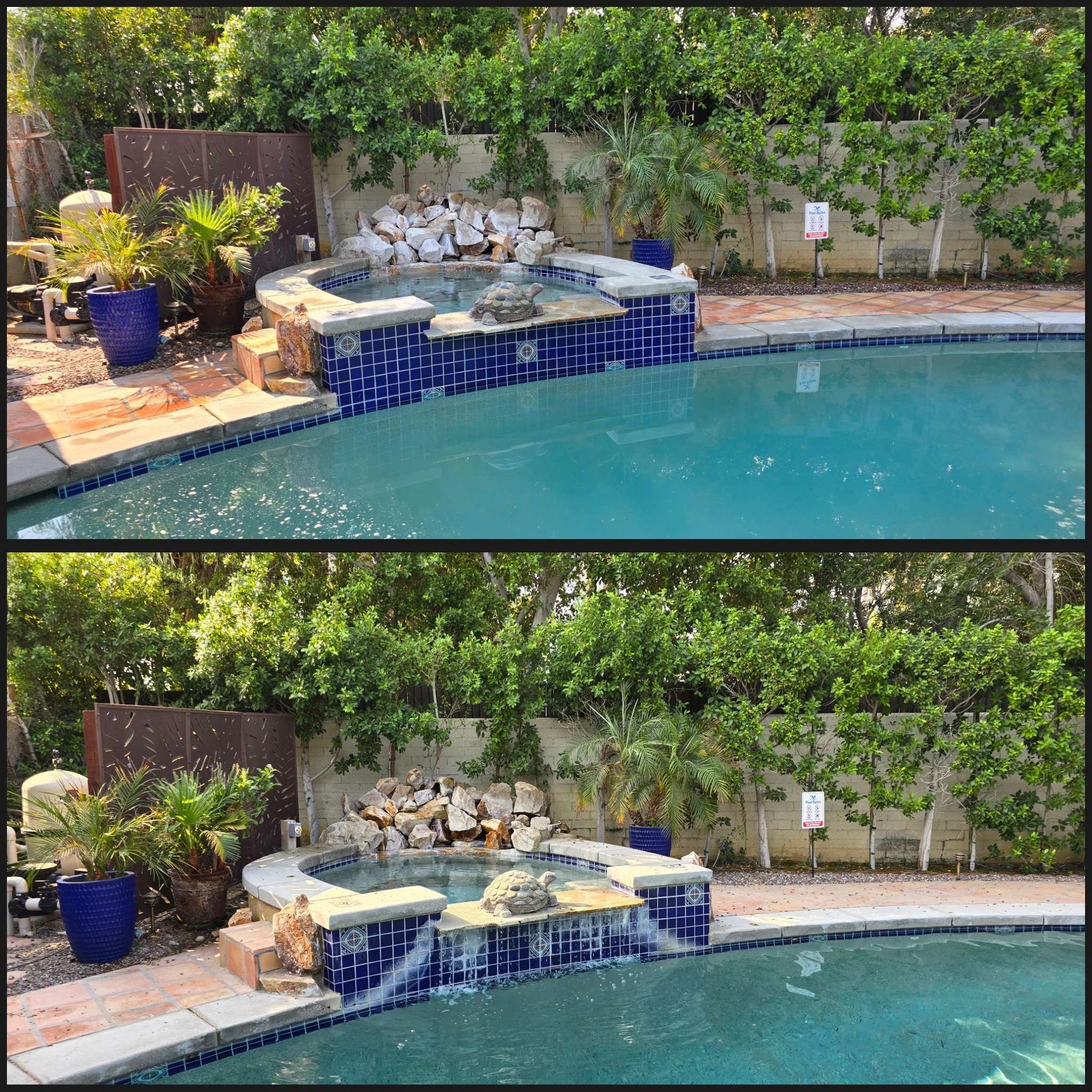 Before and after calcium removal in the Coachella Valley