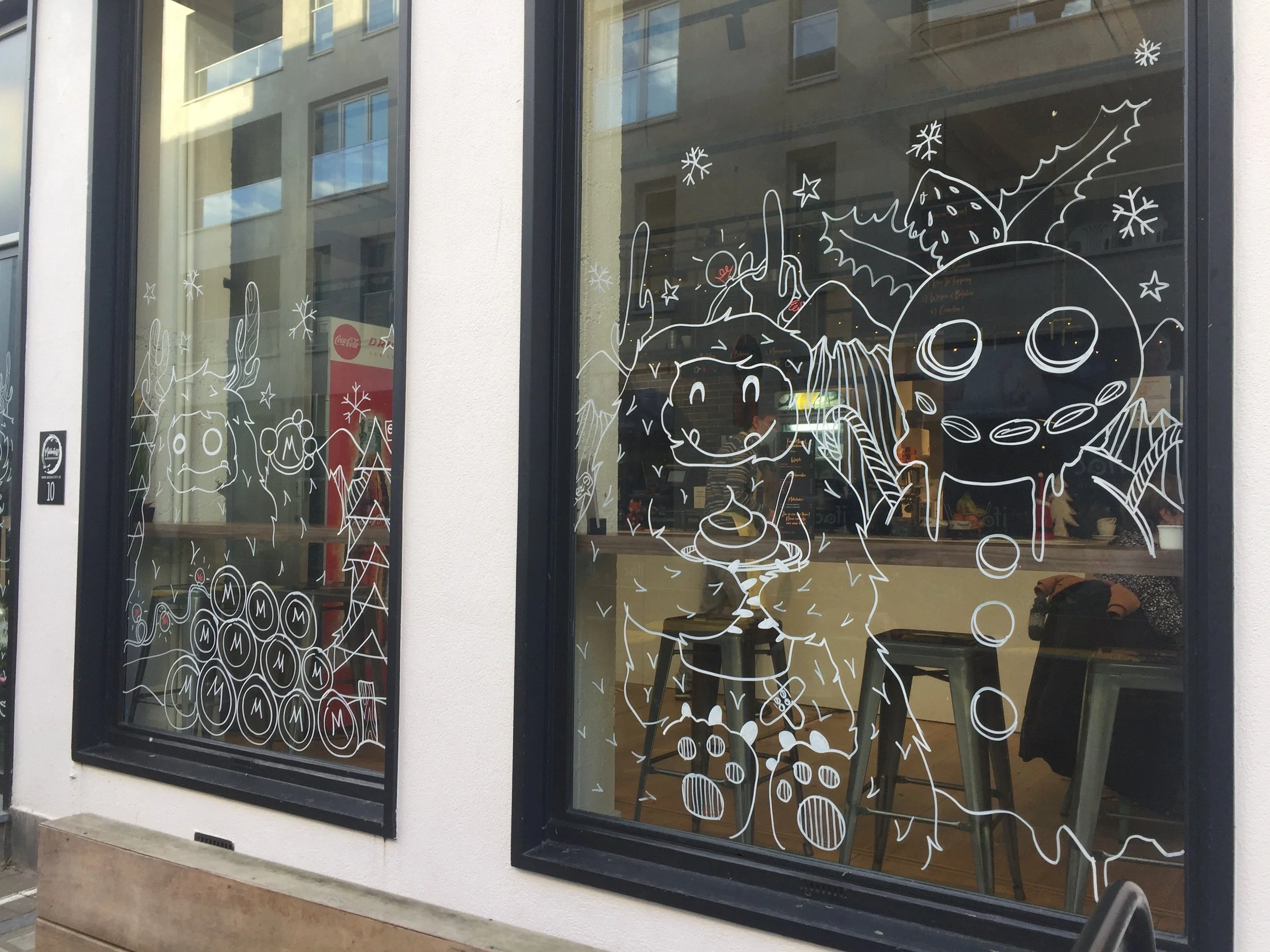 Christmas window art for Mokkatoff