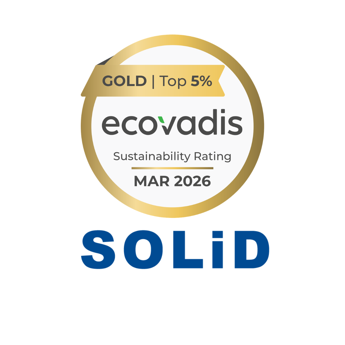 SOLiD obtiene la calificación EcoVadis Oro para 2026